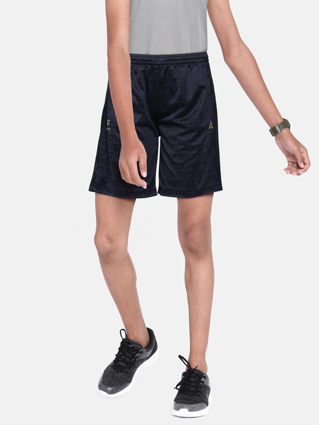 

ADIDAS Kids Navy & Black Salah AEROREADY Woven Design Football Sustainable Shorts, Navy blue