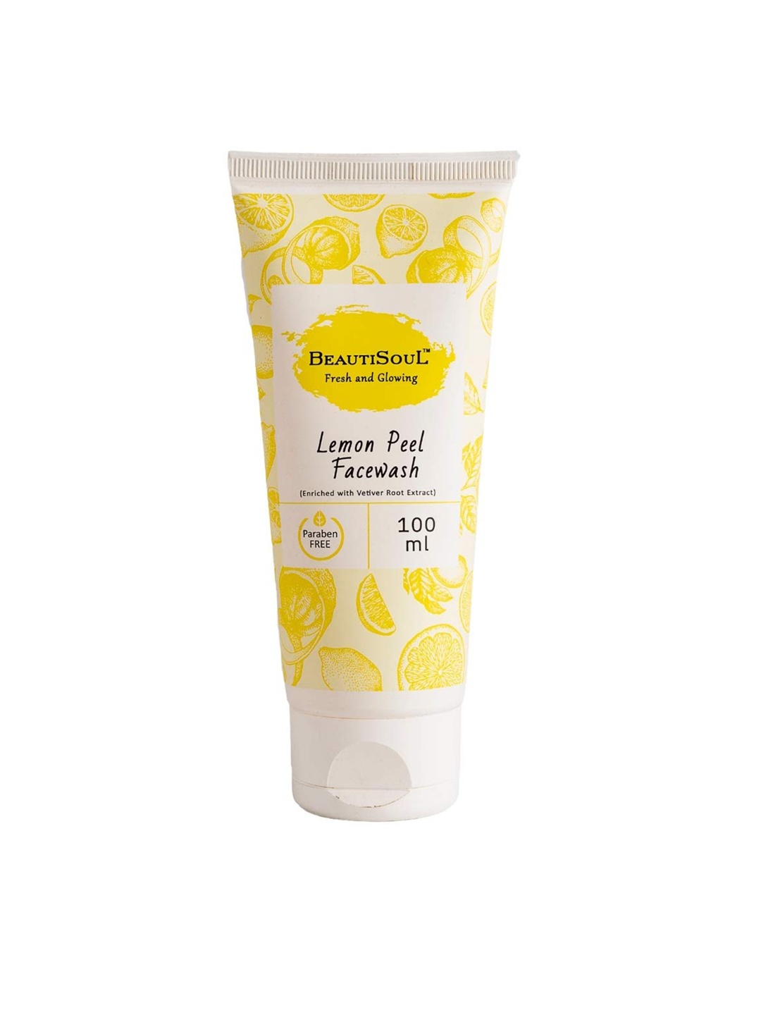 

Beautisoul Lemon Peel Face Wash with Pure Lemon peel, Vetiver root and Aloe vera - 100 ml, Yellow