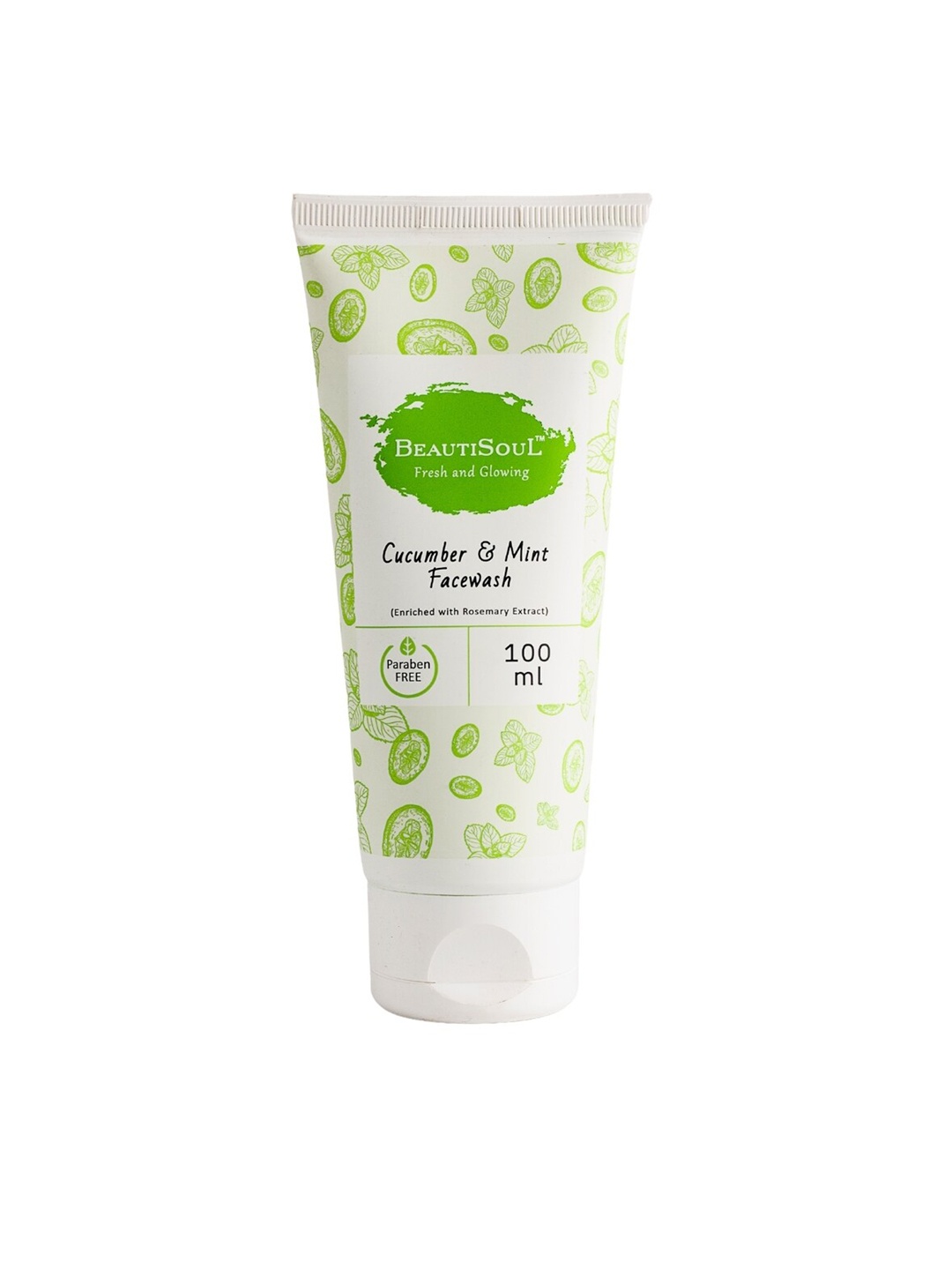 

Beautisoul Cucumber & Mint Face Wash with Rosemary, Aloe vera - 100 ml, Green