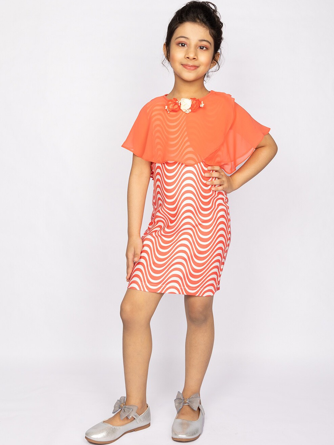 

Peppermint Peach-Coloured Satin Sheath Dress