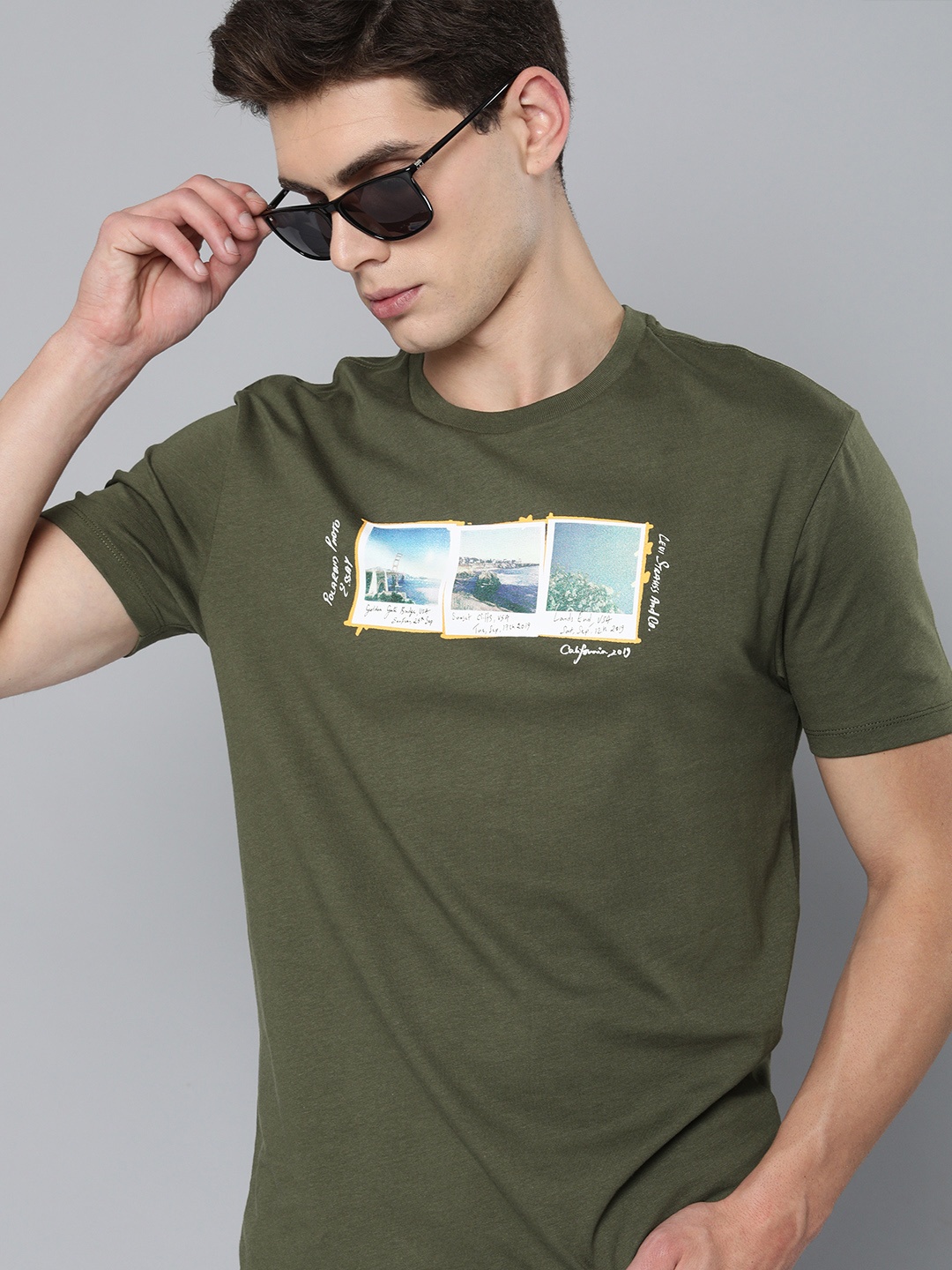 

Levis Men Olive Green Printed T-shirt