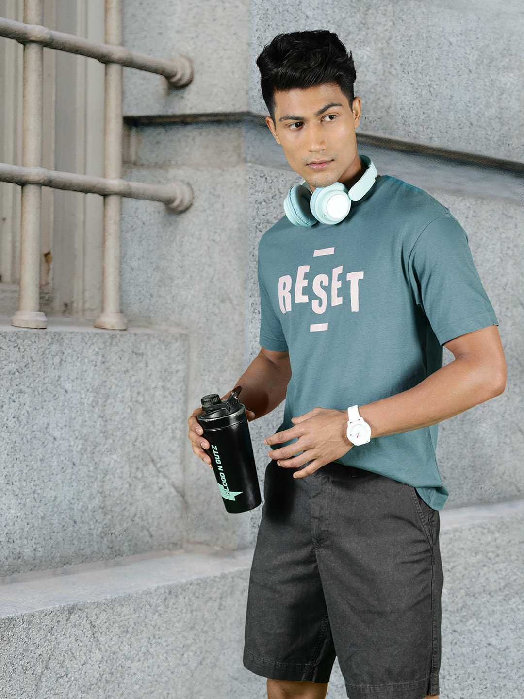 

Levis Men Teal Green Typography Printed T-shirt