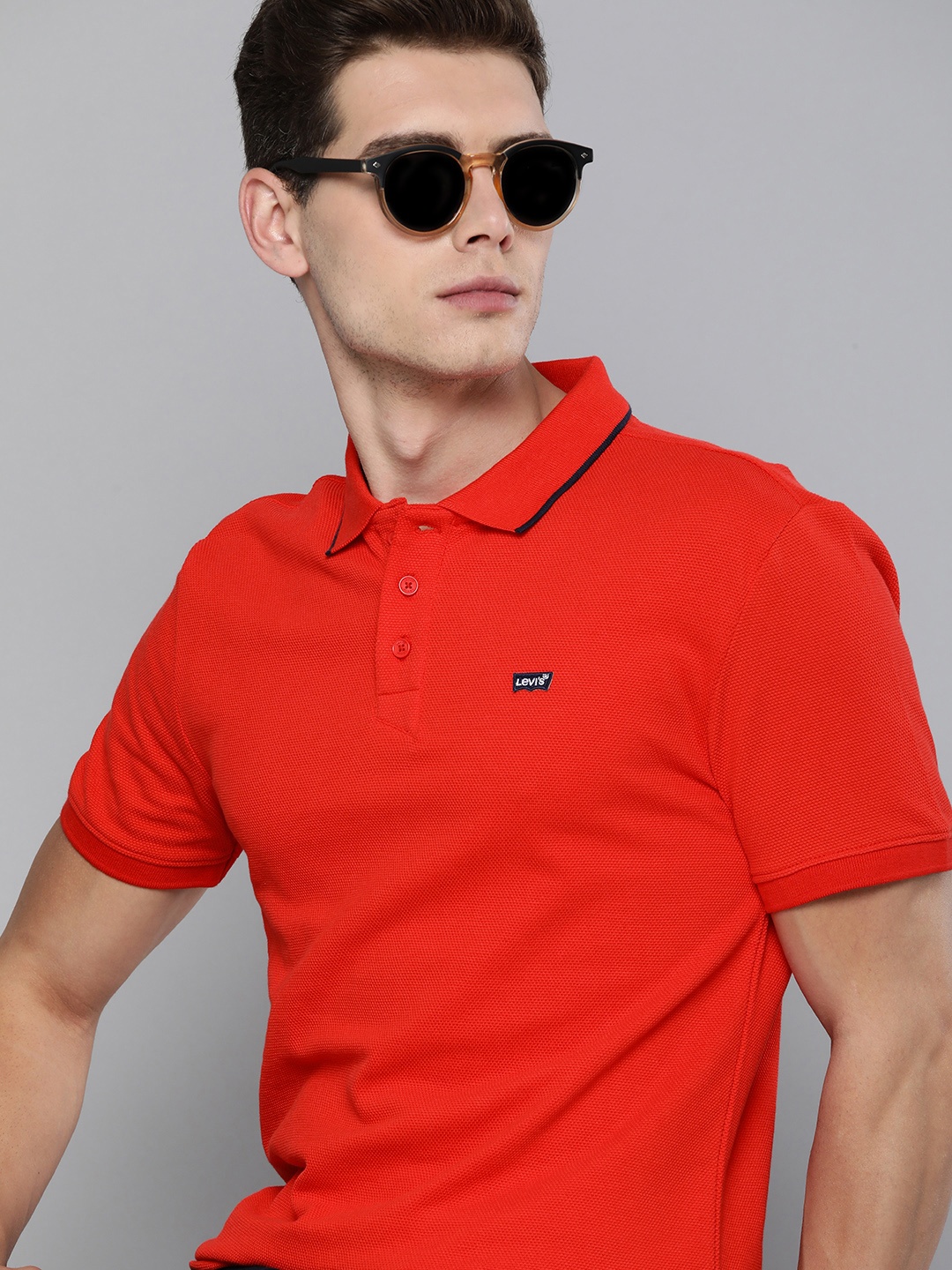 

Levis Men Red Polo Collar T-shirt