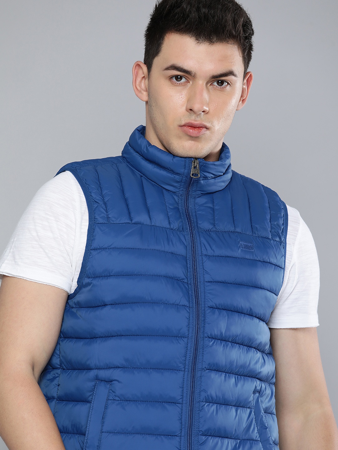 

Levis Men Blue Solid Puffer Jacket