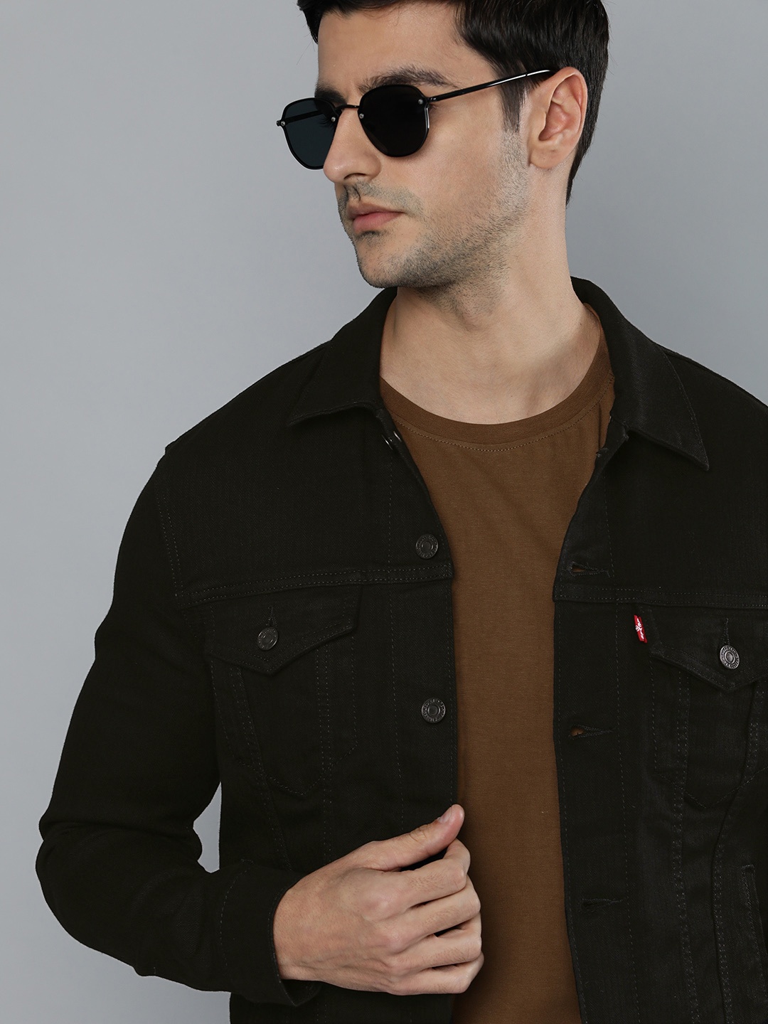 

Levis Men Black Solid Denim Jacket