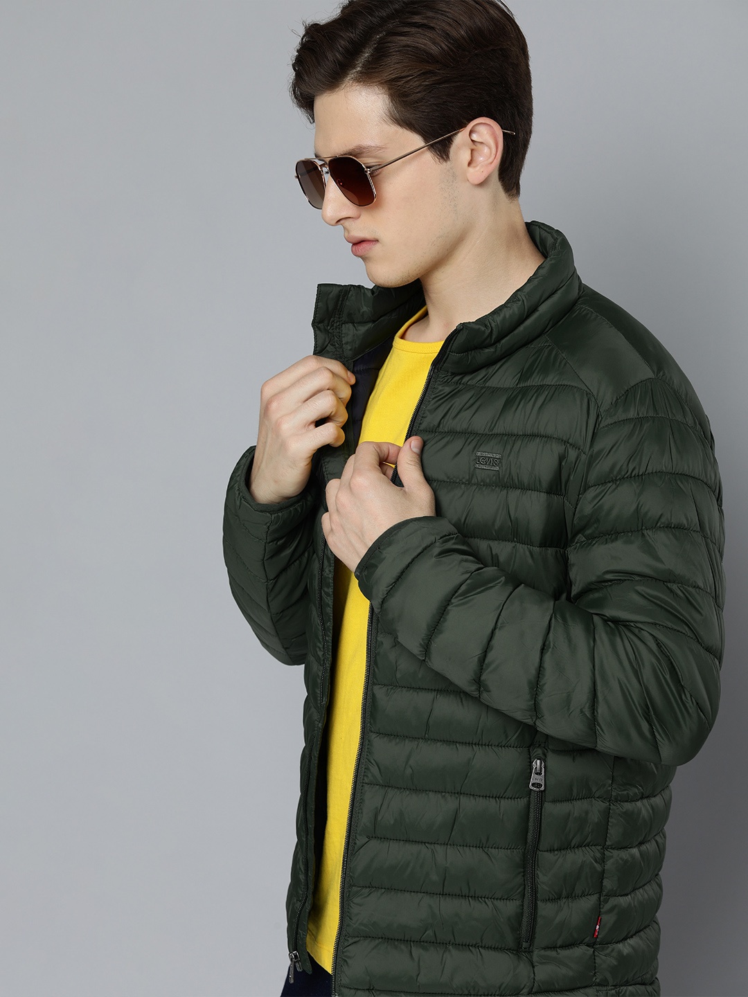 

Levis Men Olive Green Puffer Jacket