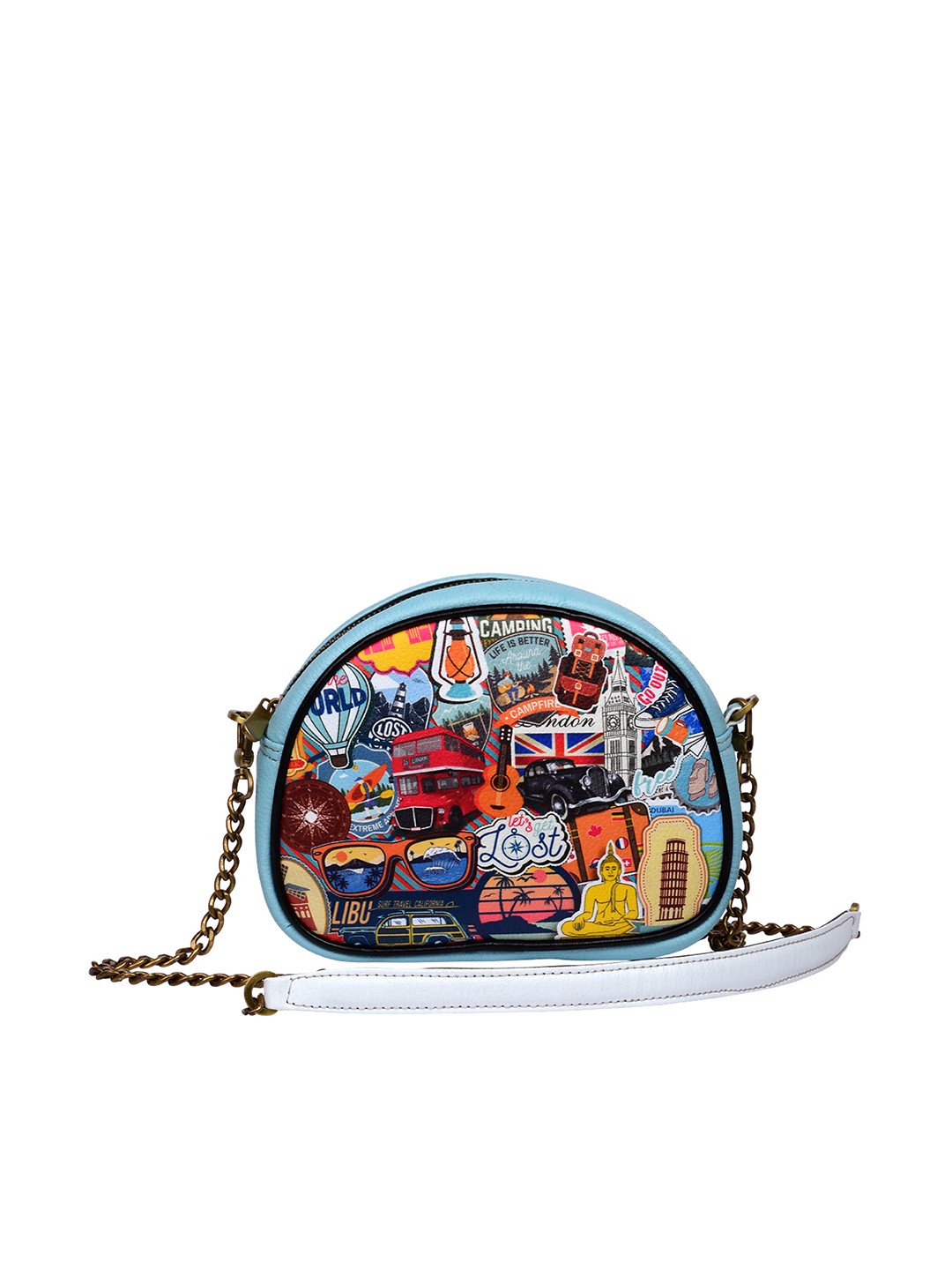 

Doodle Multicoloured Graphic Printed Half Moon Sling Bag, Multi