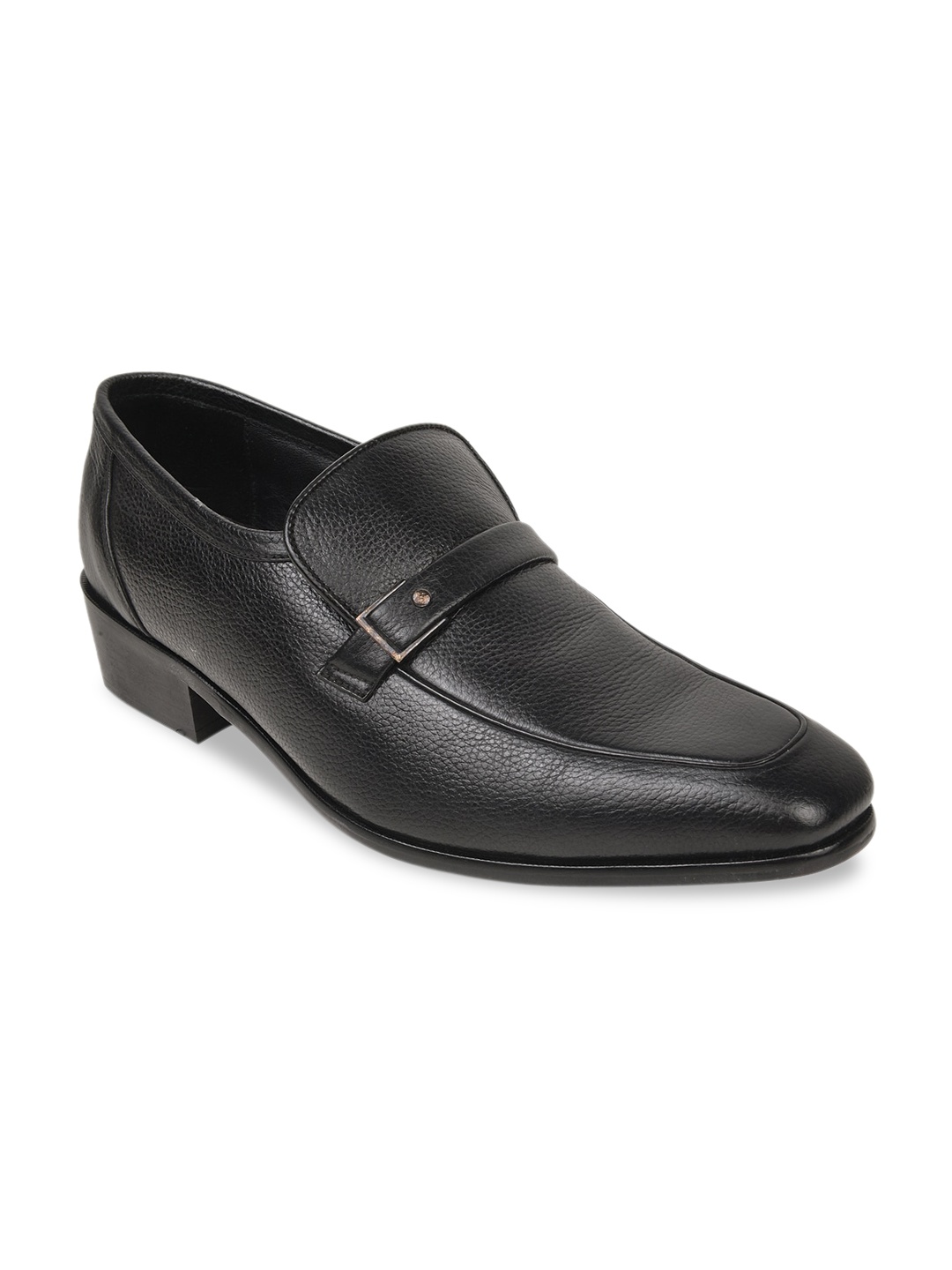 

Regal Men Black Solid Leather Formal Slip-Ons