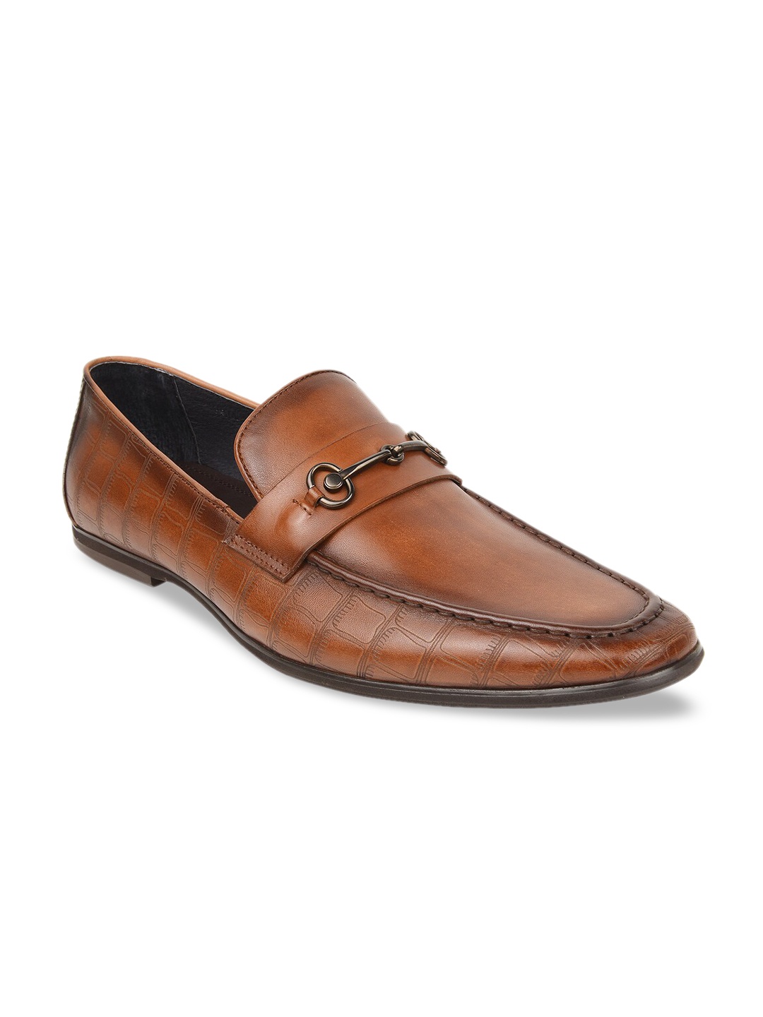 

Regal Men tan Brown Textured Leather Formal Loafers