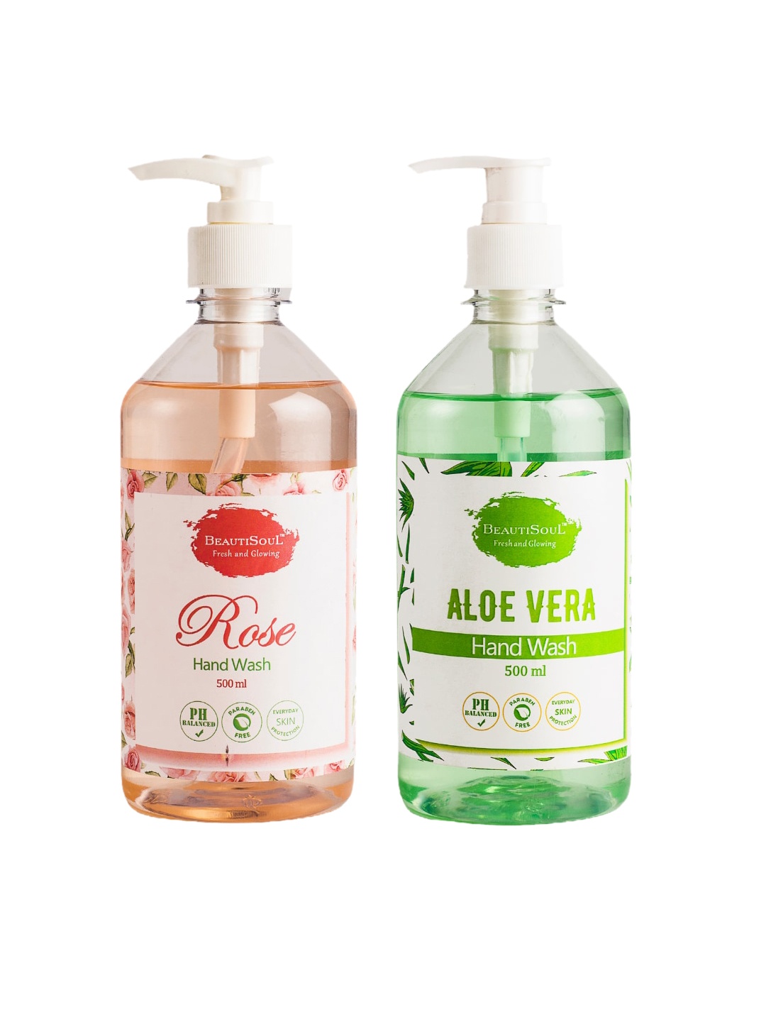 

Beautisoul Set of 2 Rose Handwash & Aloe Vera Handwash, Pink
