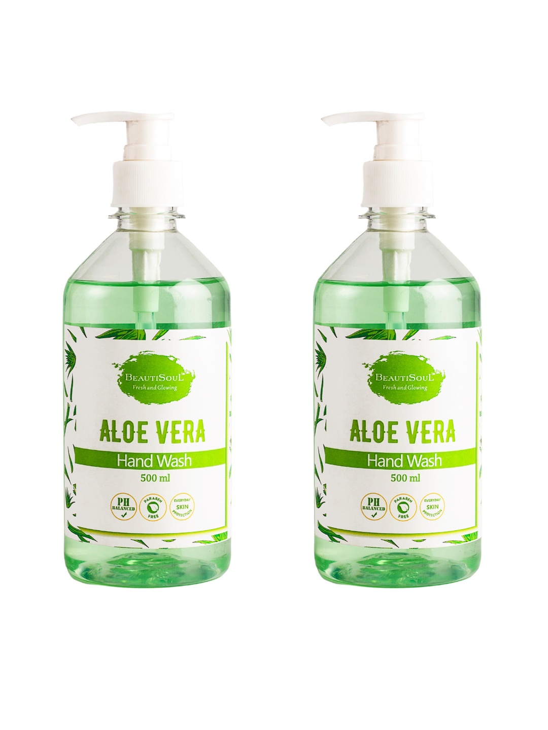 

Beautisoul Pack Of 2 Aloe Vera Handwash With Pure Aloe Vera & Glycerin, Green