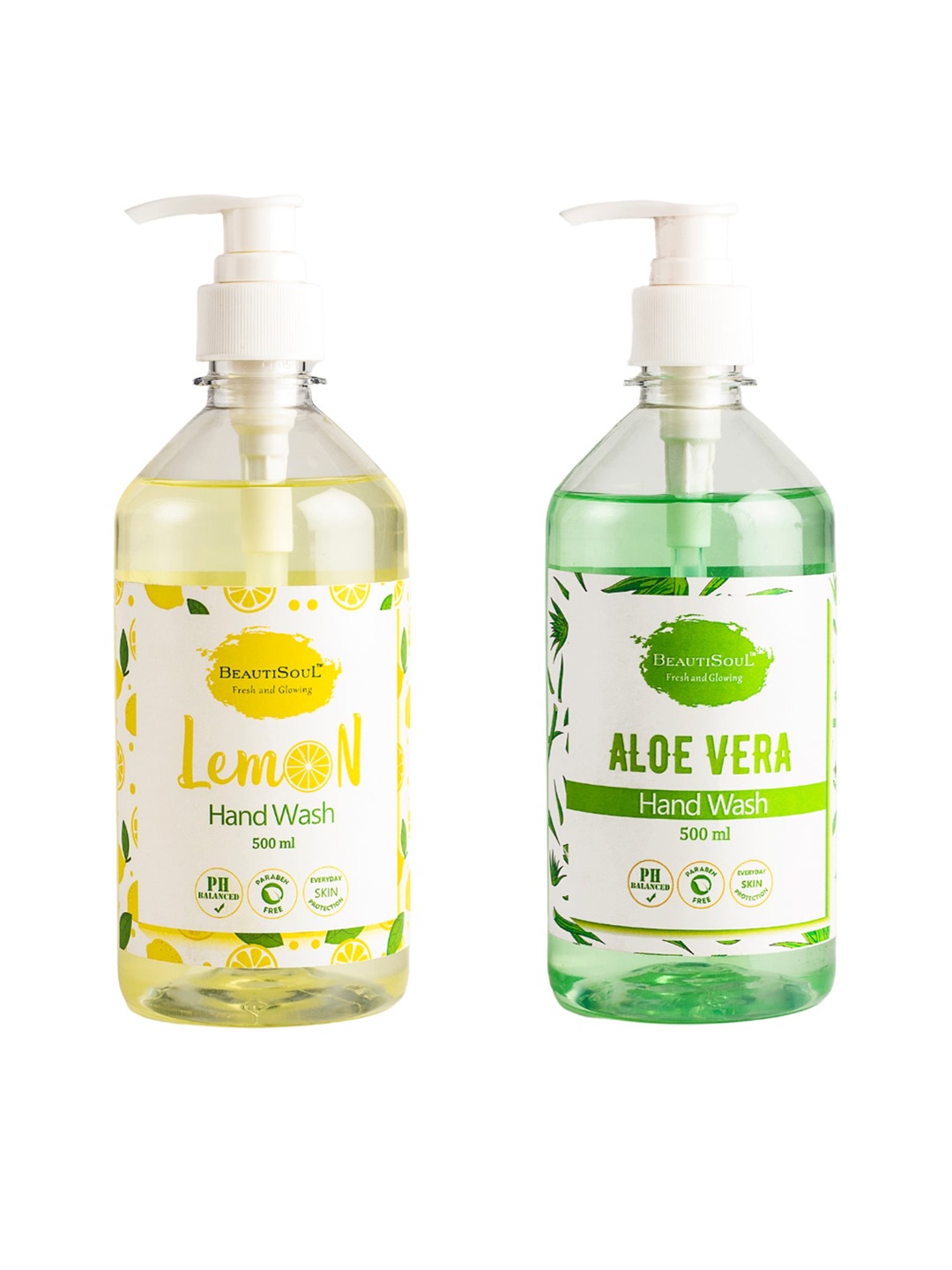 

Beautisoul Lemon Handwash and Aloe vera Handwash Combo 1000 ml, Green