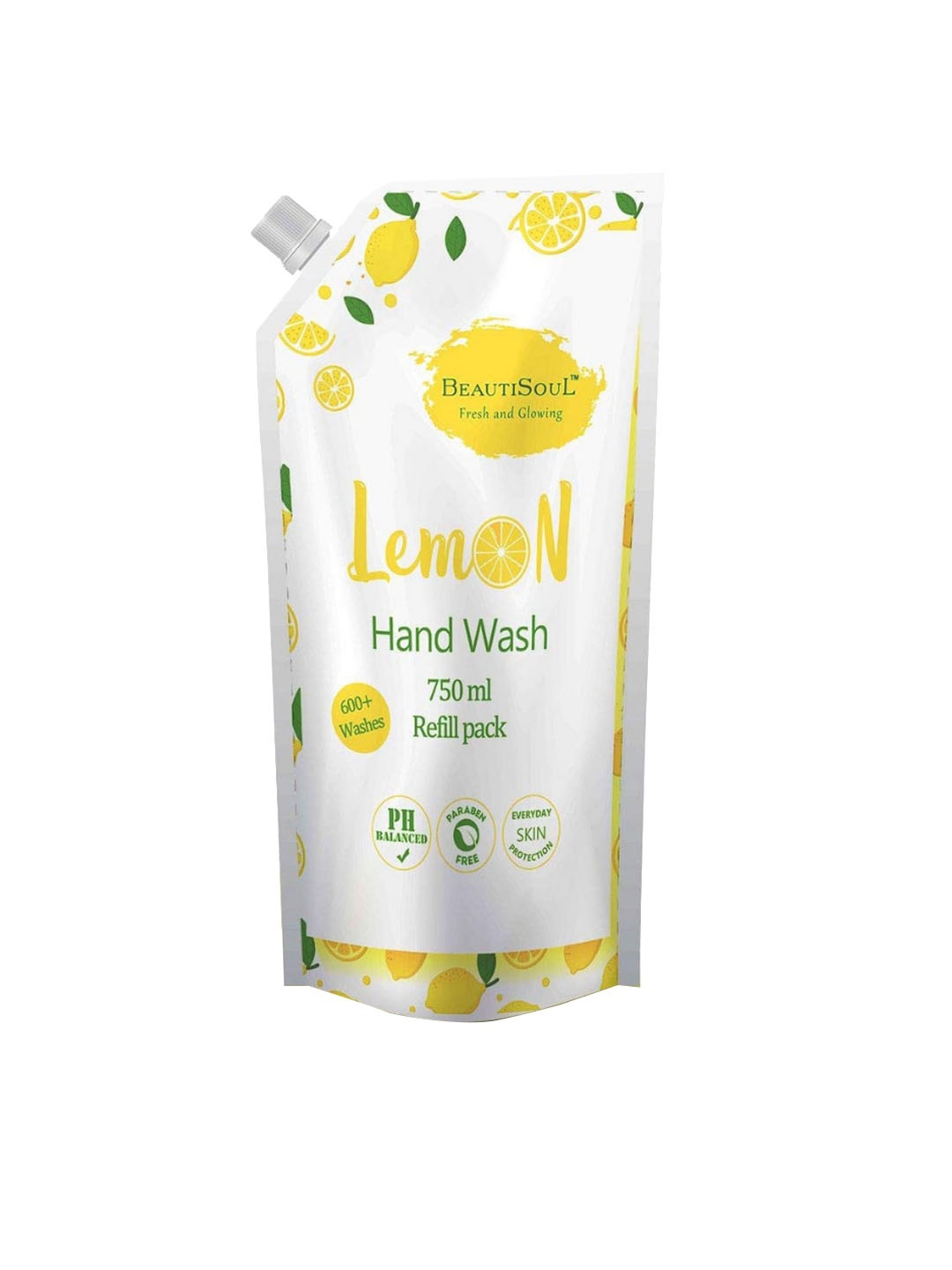 

Beautisoul Lemon Handwash with Pure Lemon & Glycerin Refill Pouch 750ml, Yellow