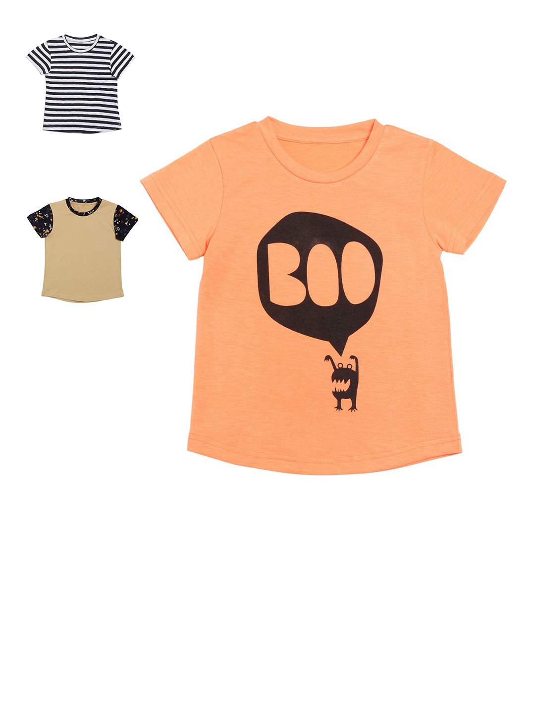 

DOOR74 Girls Multicoloured 3 Striped T-shirt, Multi