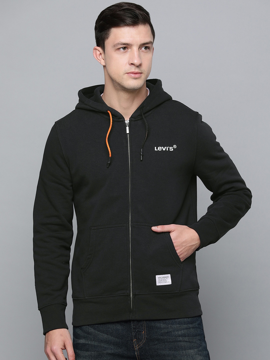 

Levis Men Black Hooded Sweatshirt