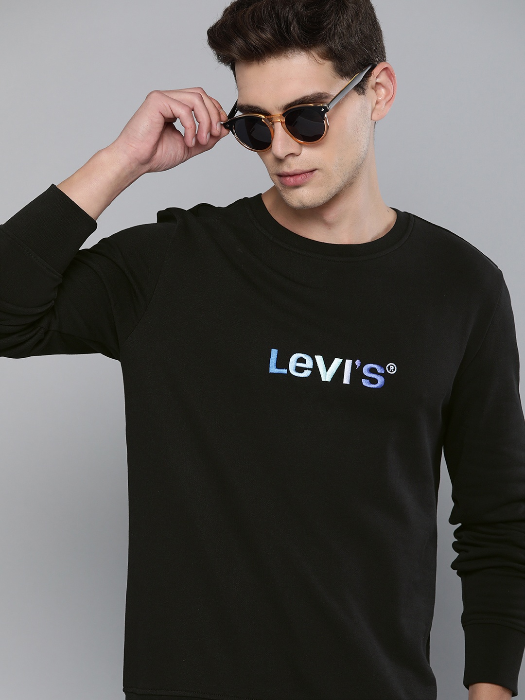 

Levis Men Black Embroidered Sweatshirt