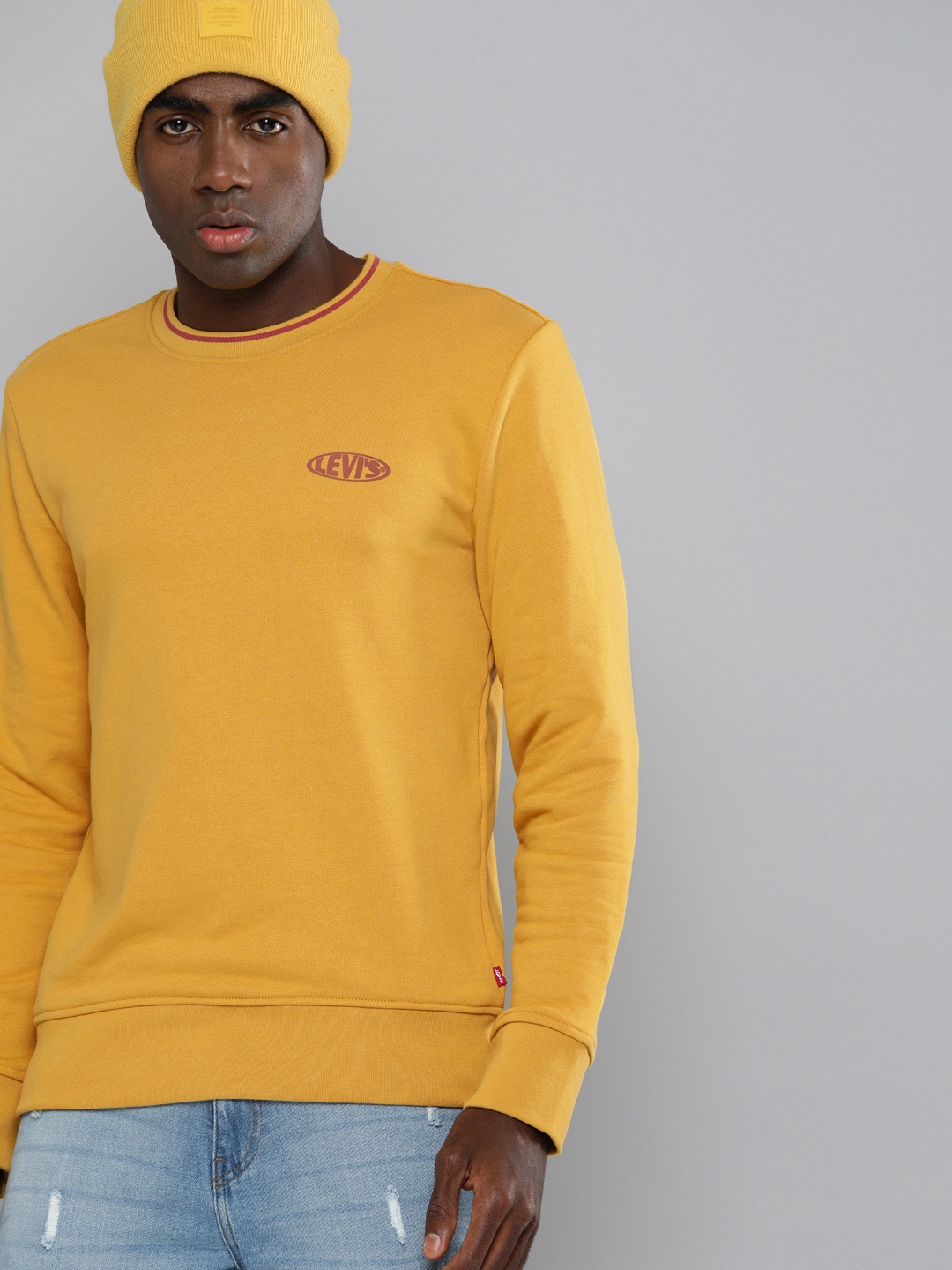 

Levis Men Mustard Yellow Embossed Print Sweatshirt