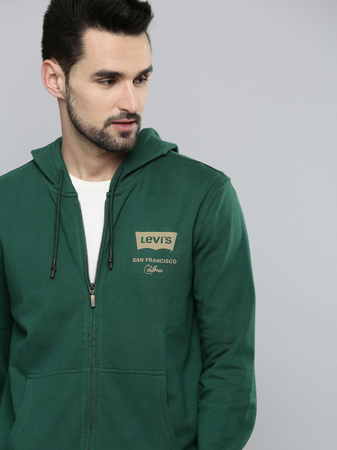 

Levis Men Green Hooded Sweatshirt