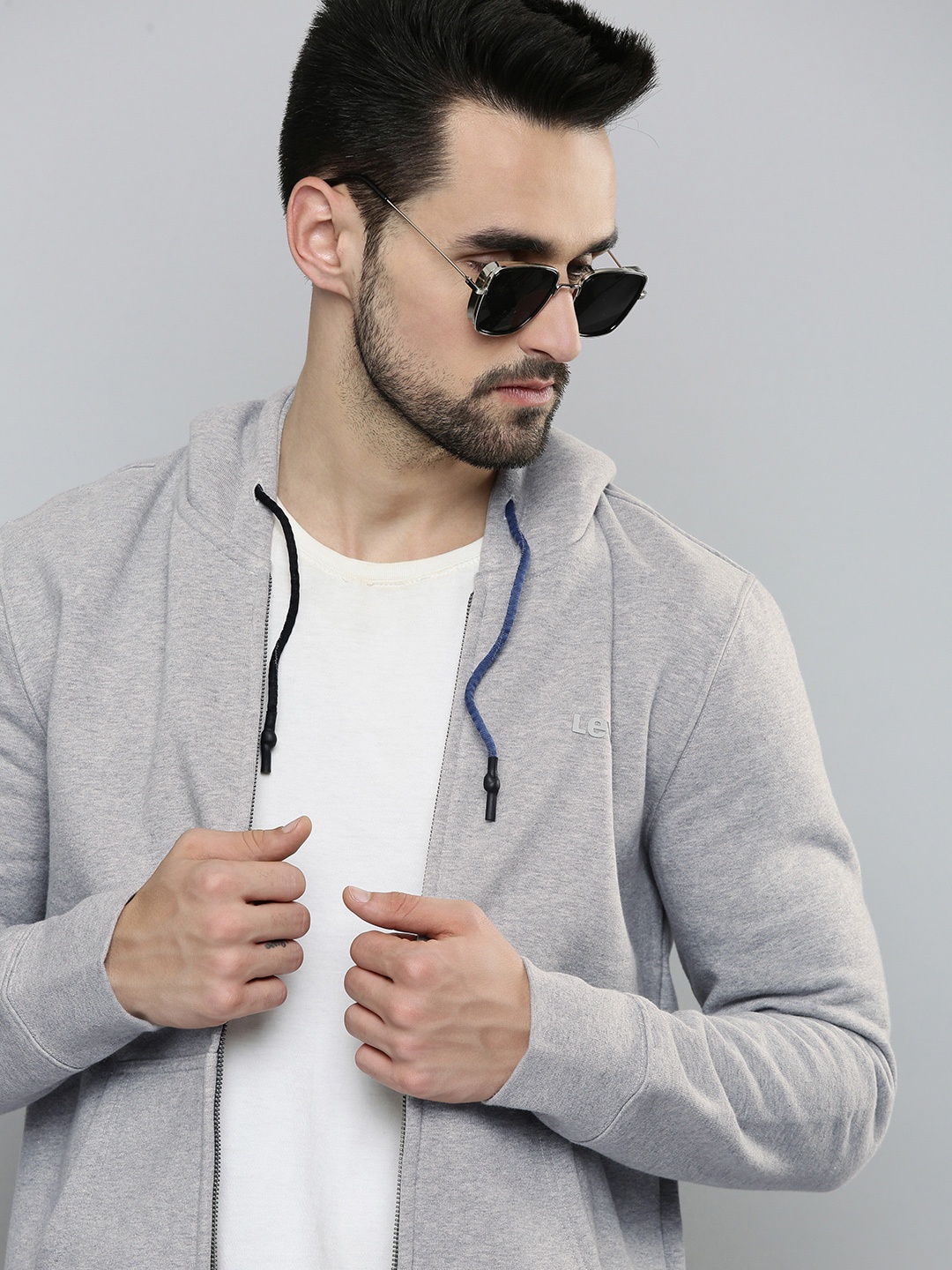 

Levis Men Grey Hooded Sweatshirt