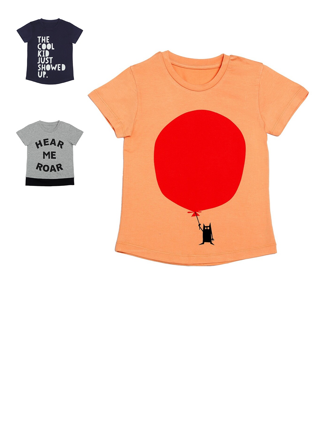 

DOOR74 Boys Multicoloured Typography 3 Printed T-shirt, Multi