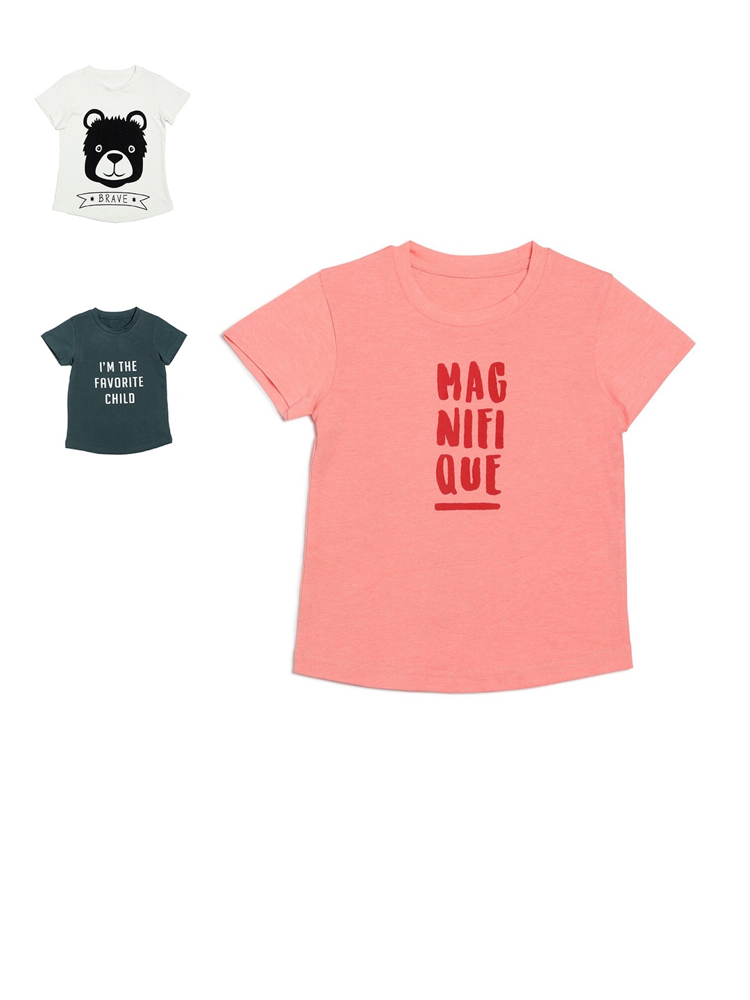 

DOOR74 Boys Pack of 3 Printed T-shirt, Multi