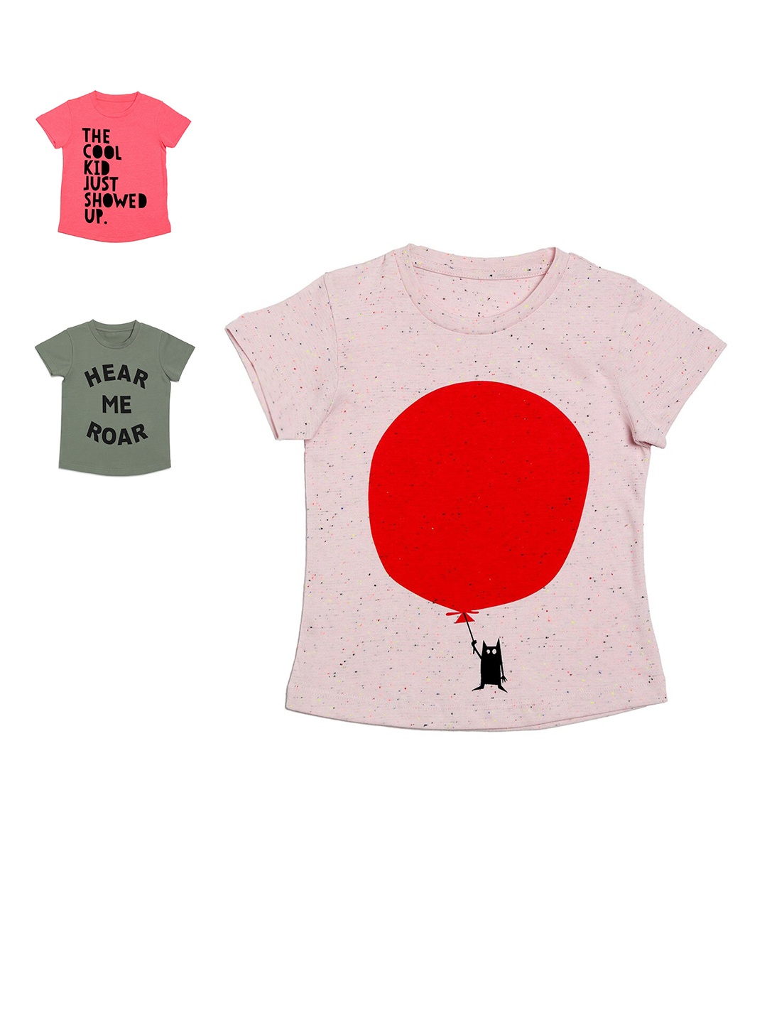 

DOOR74 Boys Multicoloured Pack of 3 Graphic Printed T-shirts, Multi