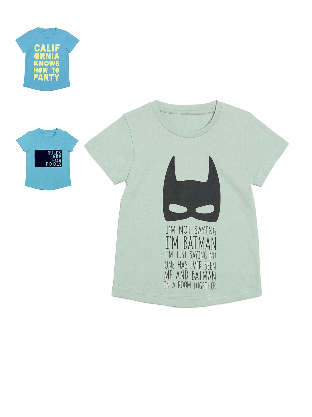 

DOOR74 Boys Multicoloured Typography 3 Printed T-shirt, Multi