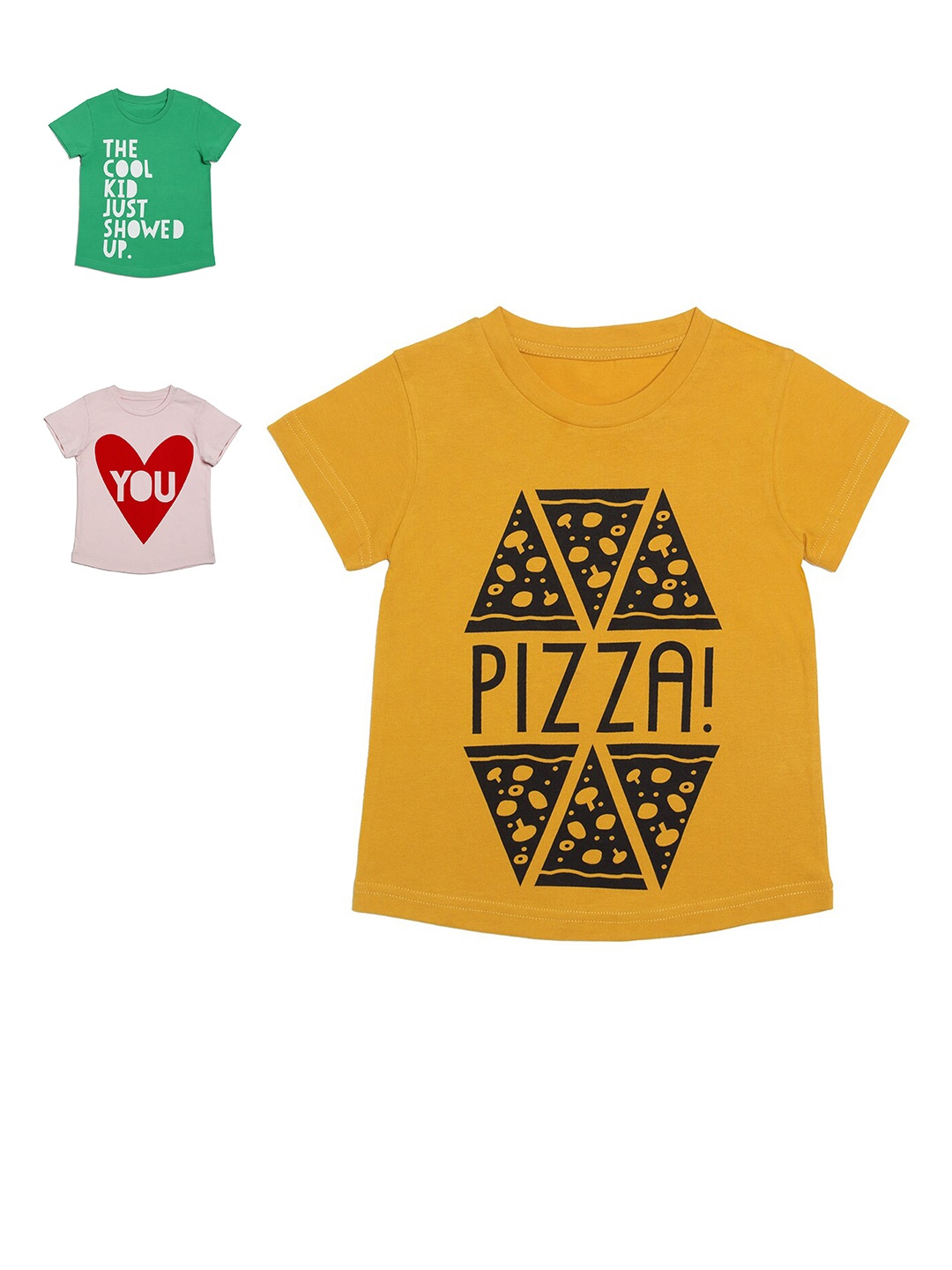 

DOOR74 Boys Multicoloured Typography 3 Printed Applique T-shirt, Multi