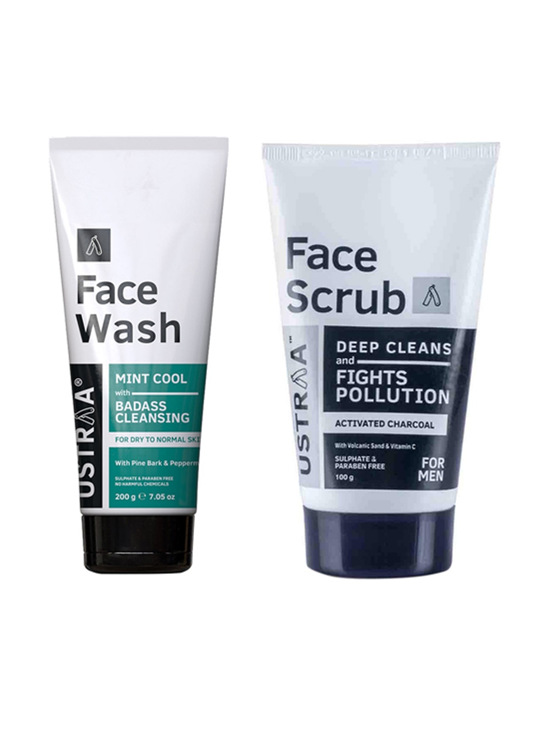 

Ustraa Men Mint Cool Face Wash & Deep Clean Face Scrub 200gm Each, Blue