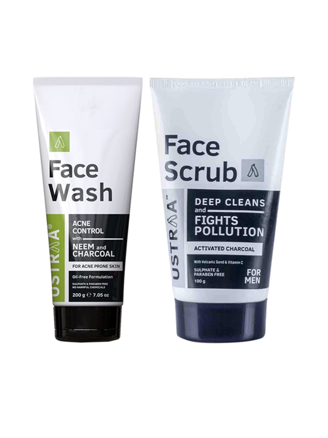 

Ustraa Men Acne & Oil Control Face Wash & Face Scrub 200 g Each, Green