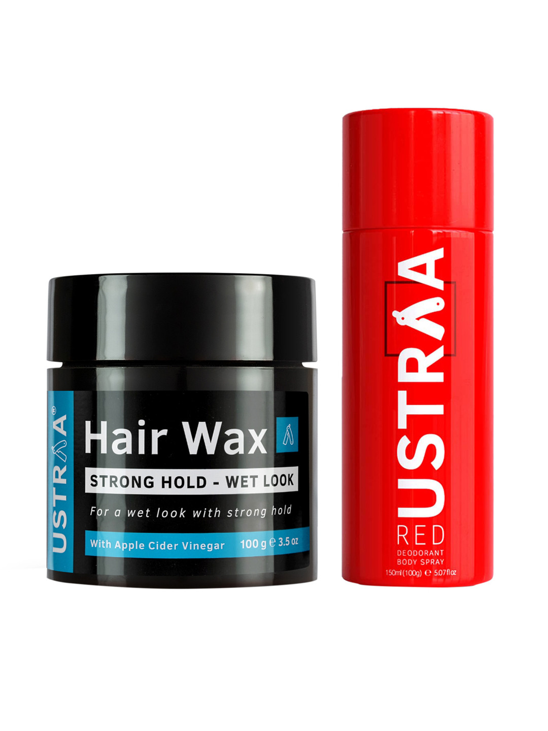 

Ustraa Men Strong Hold Hair Wax & Red Deodorant Body Spray, Transparent