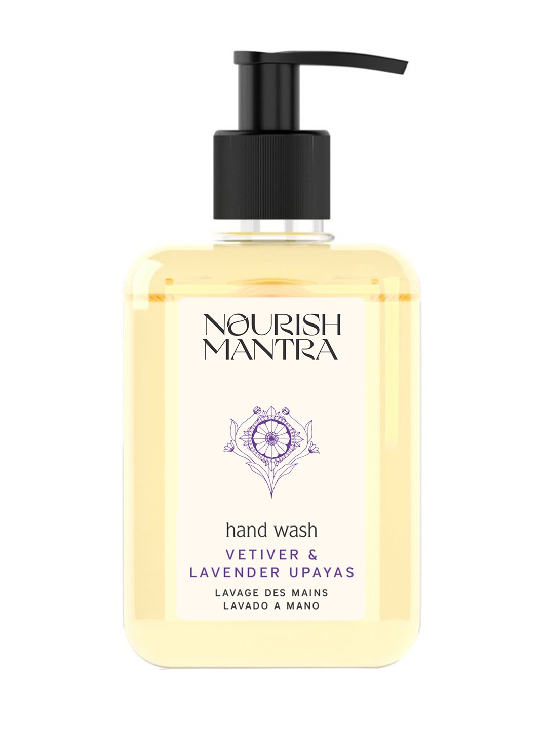 

Nourish Mantra Lavender Upayas Hand Wash With Vetiver Root Oil - 250 ml, Transparent