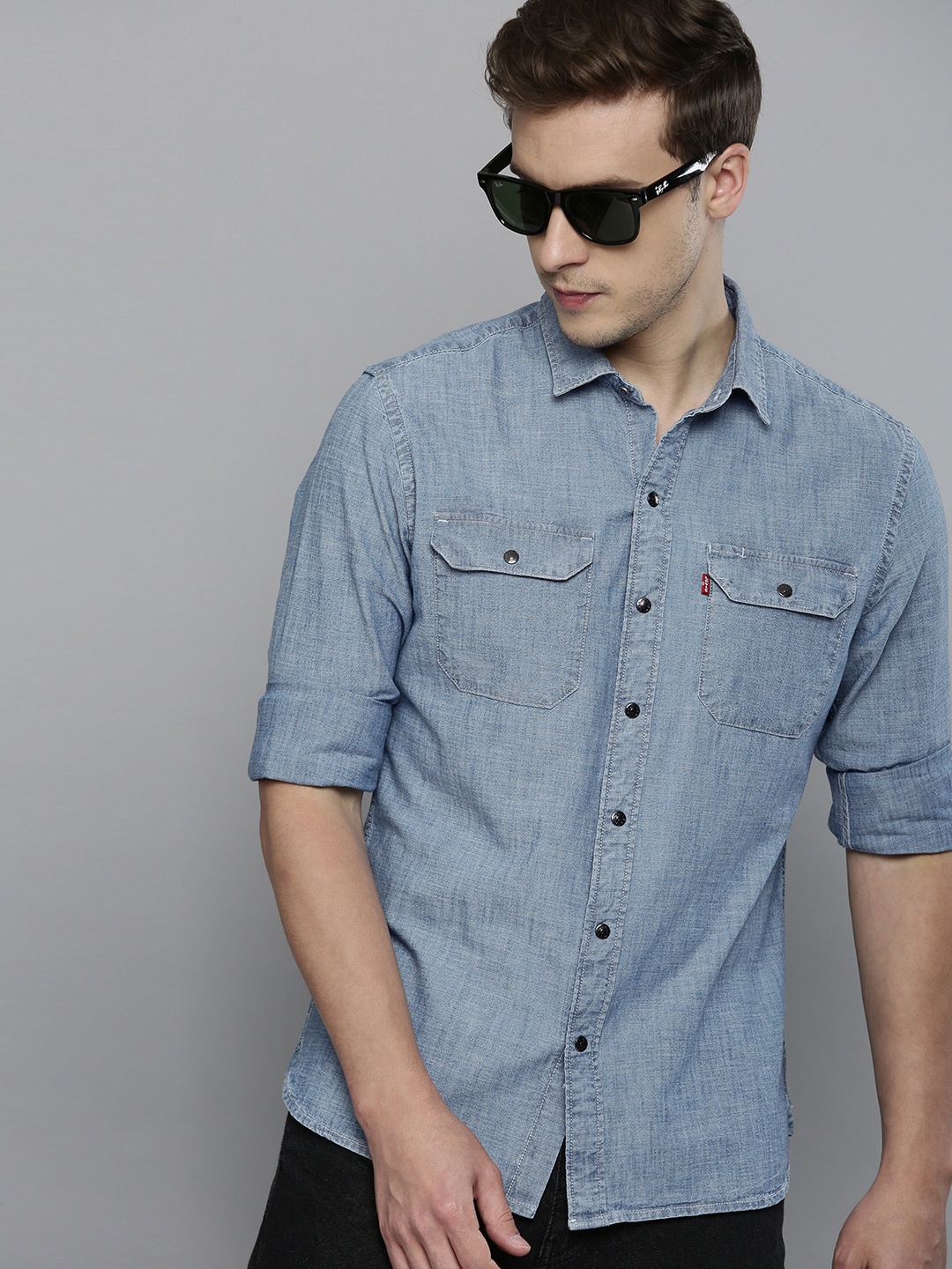 

Levis Men Blue Slim Fit Opaque Denim Casual Shirt