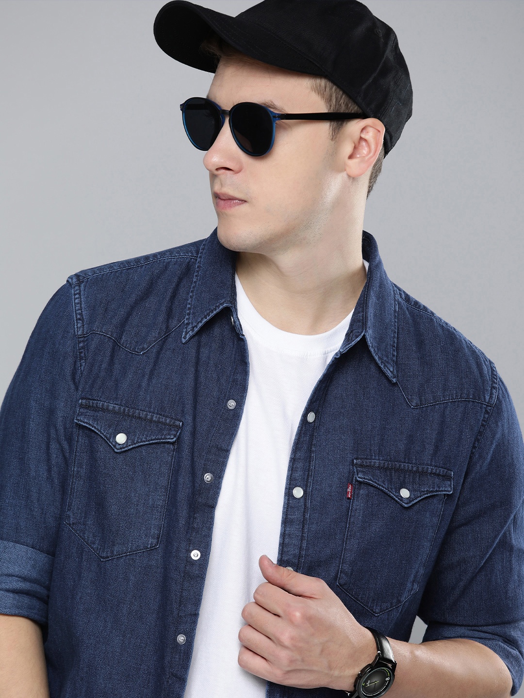 

Levis Men Blue Slim Fit Casual Shirt