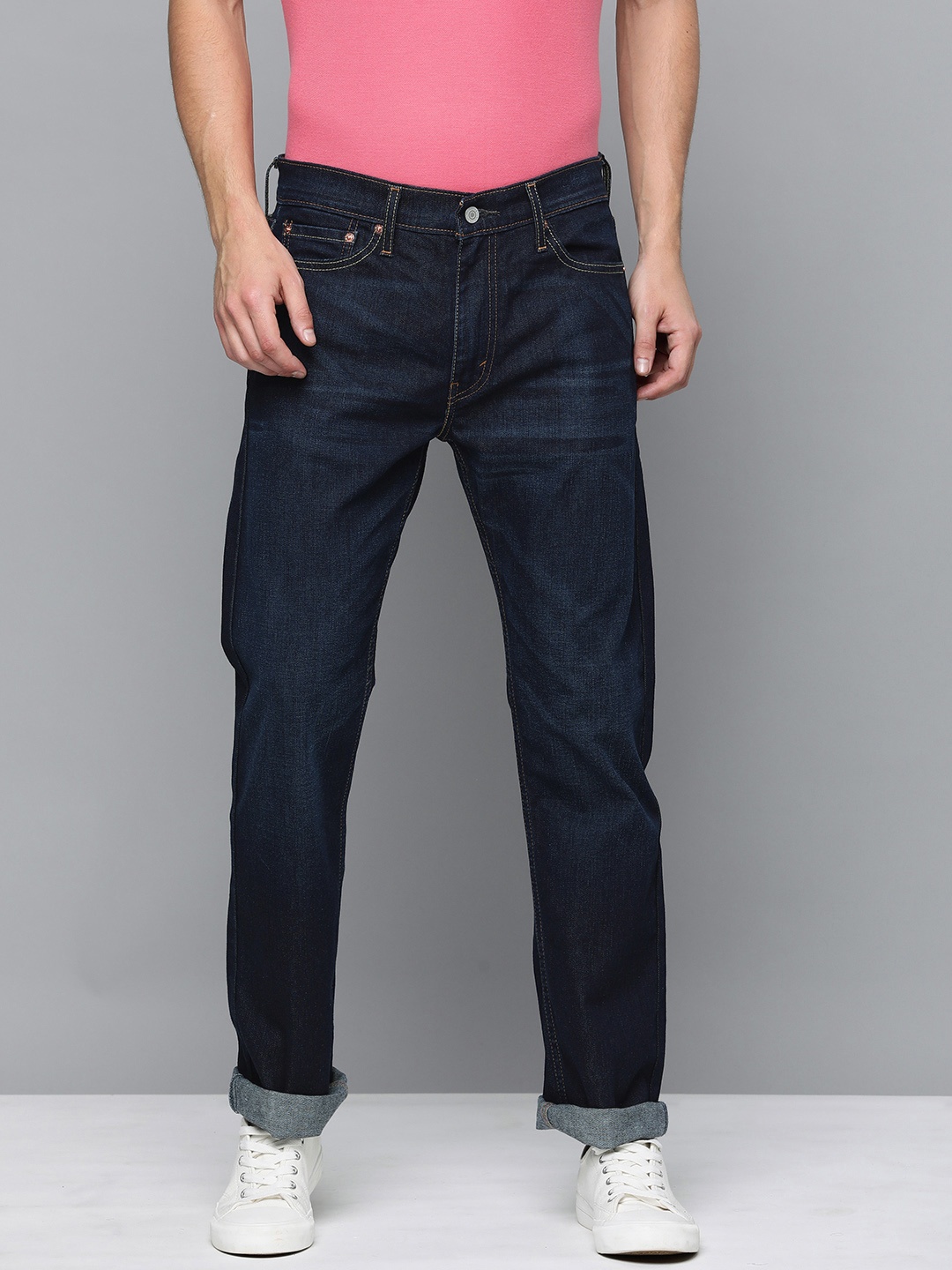 

Levis Men Blue 513 Slim Straight Fit Mid-Rise Stretchable Jeans