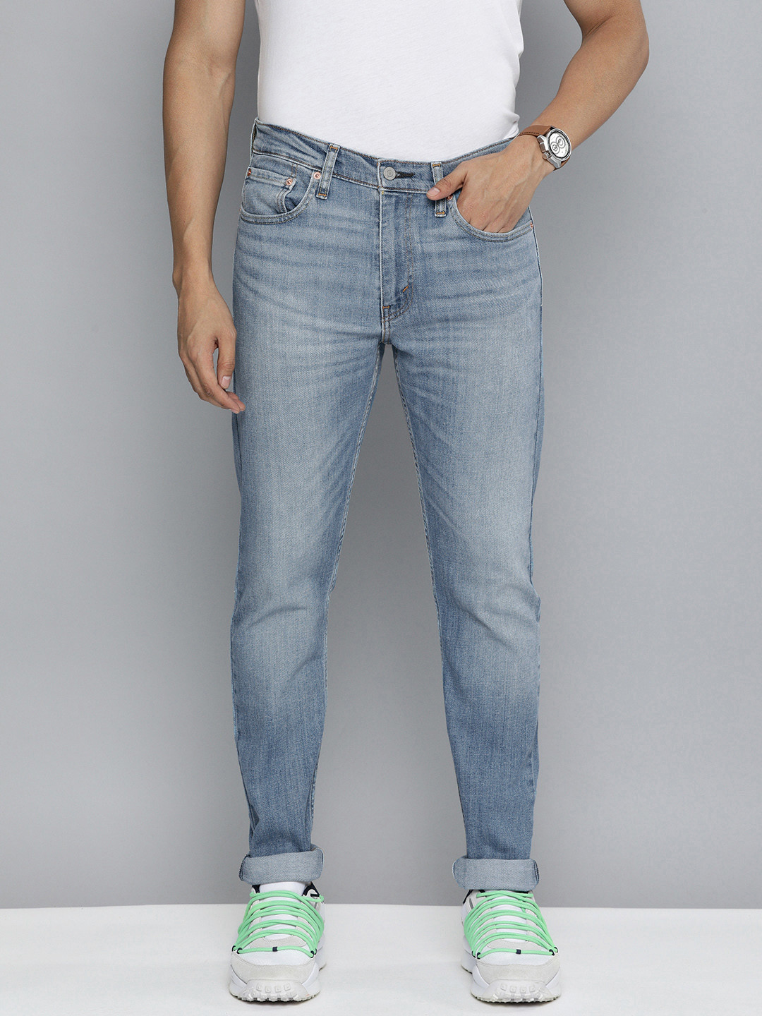 

Levis Men Blue 512 Slim Taper Fit Light Fade Stretchable Jeans