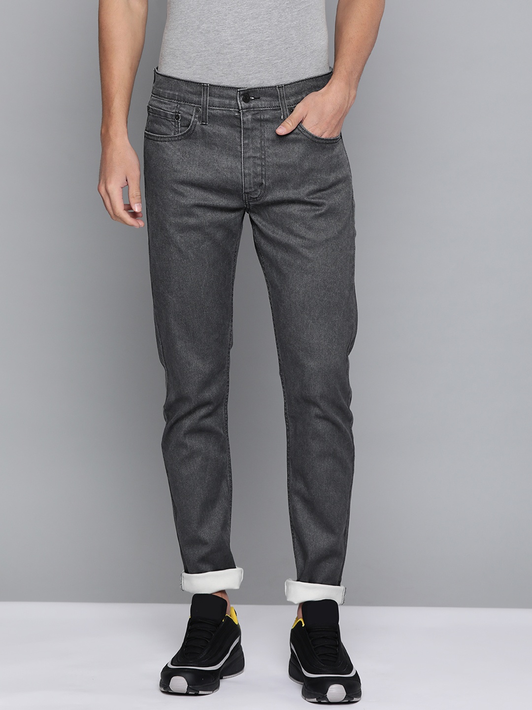 

Levis Men Grey Slim Tapered Fit Stretchable Jeans