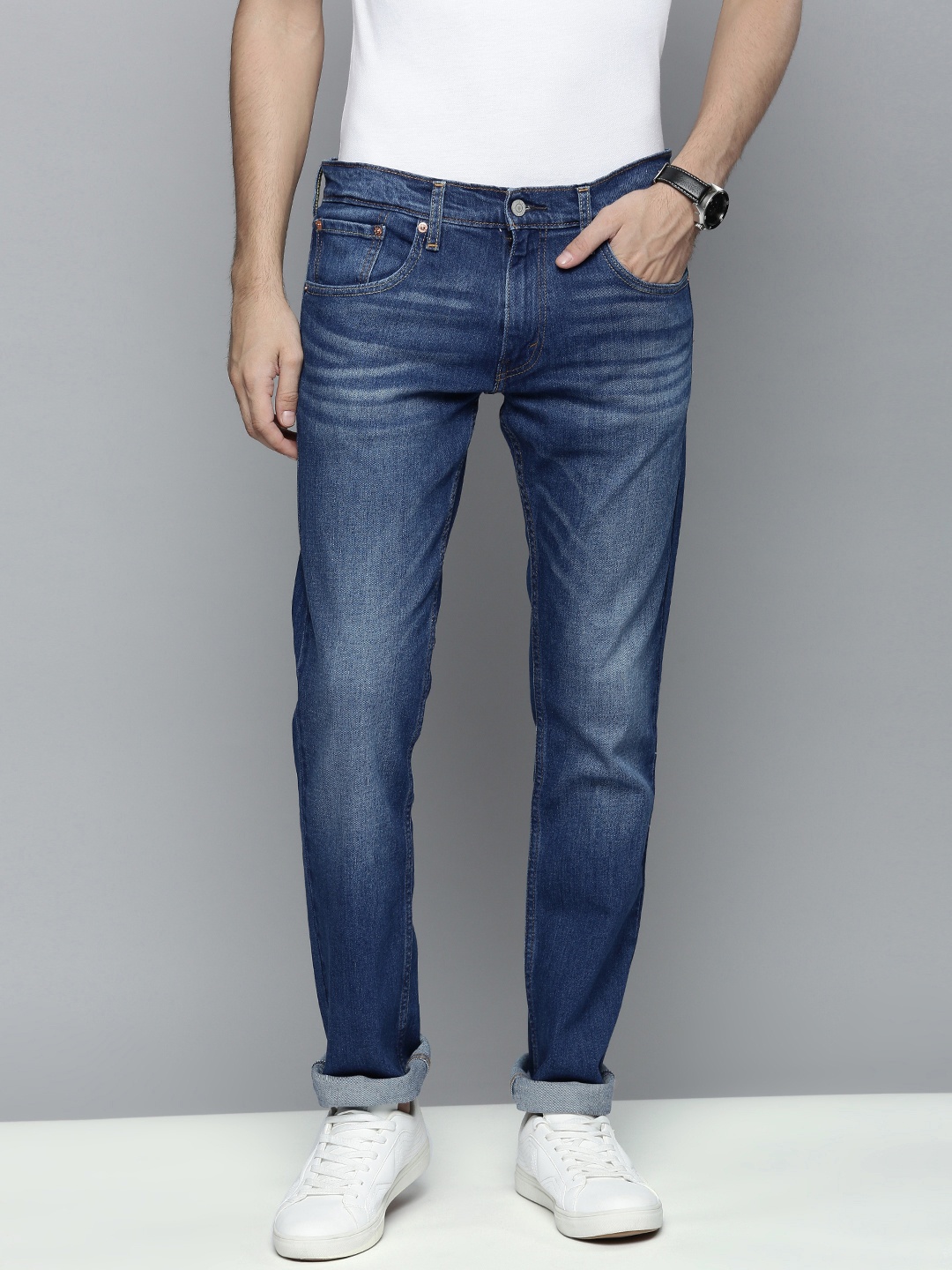 

Levis Men Blue Skinny Fit Heavy Fade Low Rise Stretchable Jeans