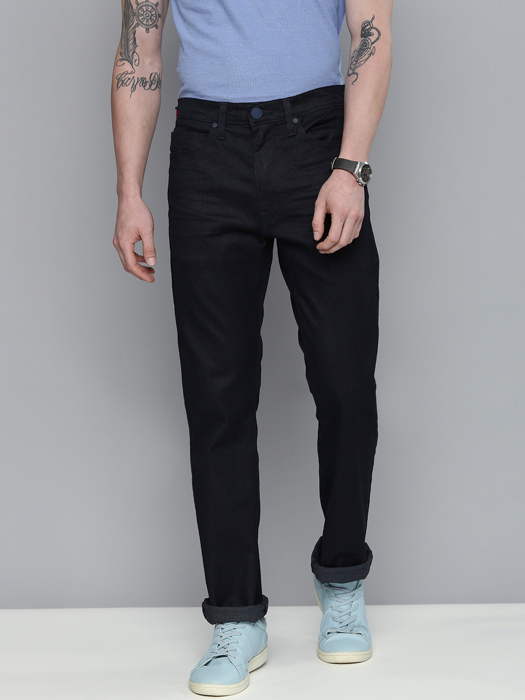 

Levis Redloop Men Blue 513 Slim Straight Fit Stretchable Jeans