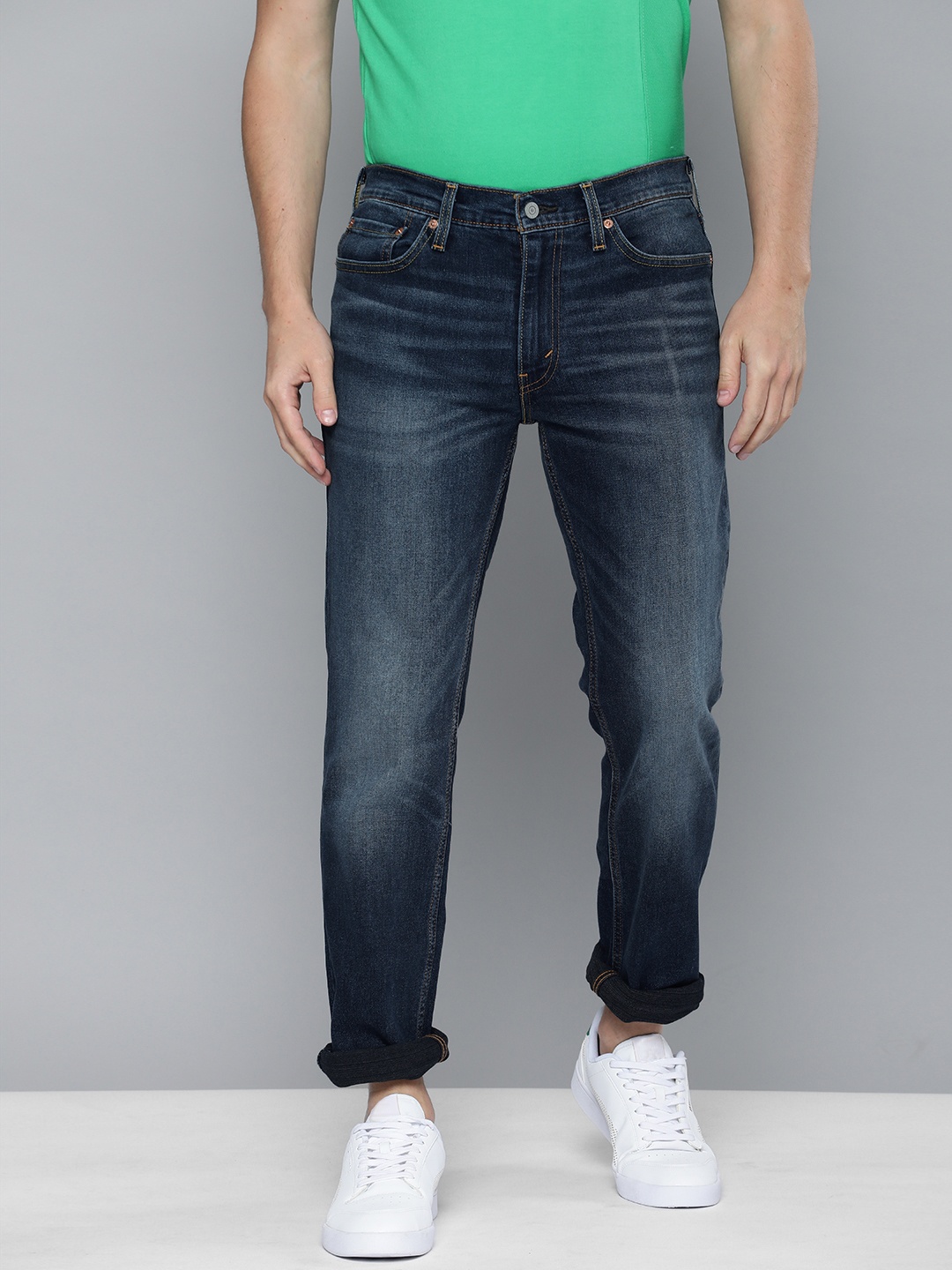 

Levis Men Blue Slim Fit Mid-Rise Heavy Fade Clean Look Stretchable Jeans