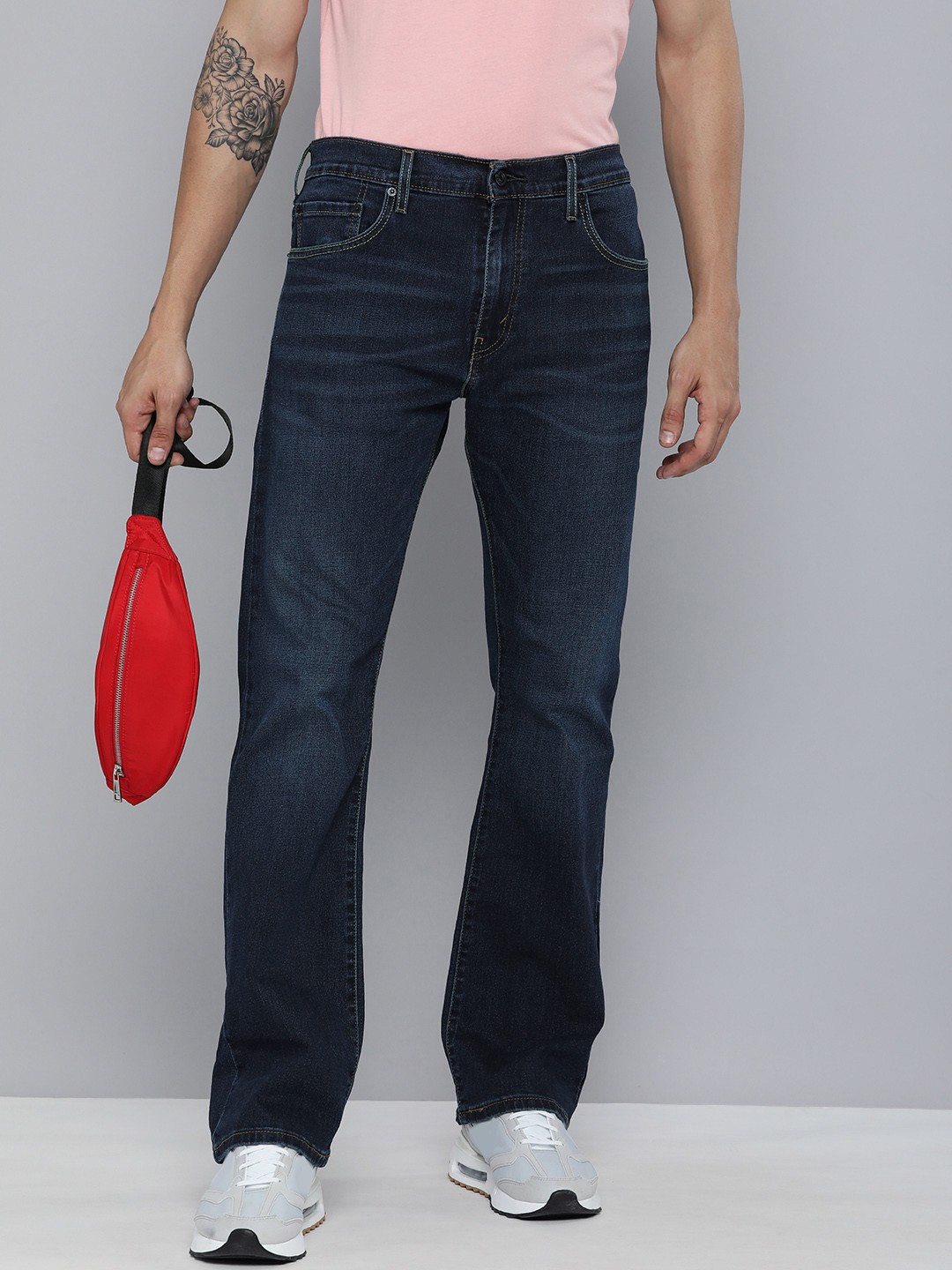 

Levis 517 Men Blue Bootcut Mid-Rise Clean Look Light Fade Stretchable Jeans