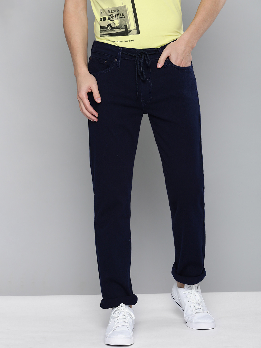 

Levis Men Dark Blue Slim Fit Mid-Rise Clean Look Jeans