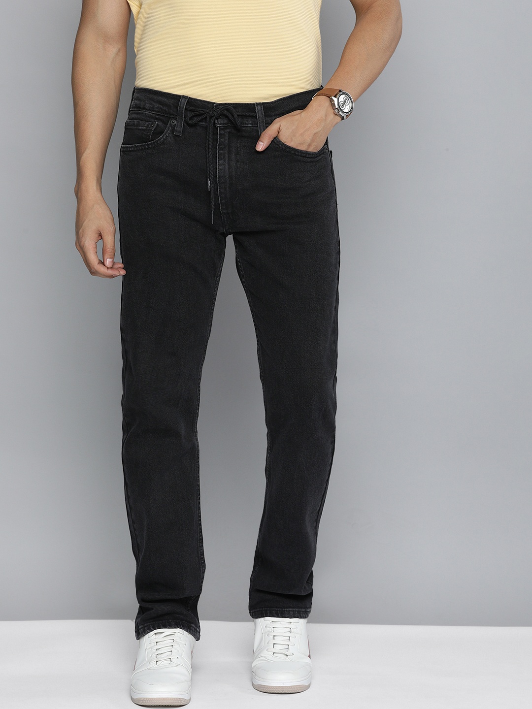 

Levis Men Black 513 Slim Straight Fit Stretchable Jeans