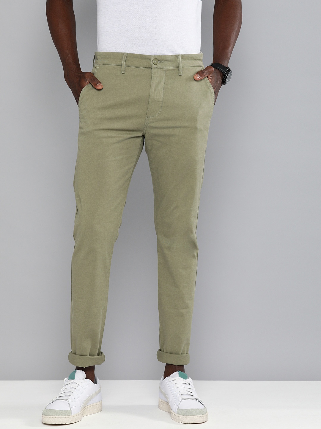 

Levis Men Green Tapered Fit Chinos