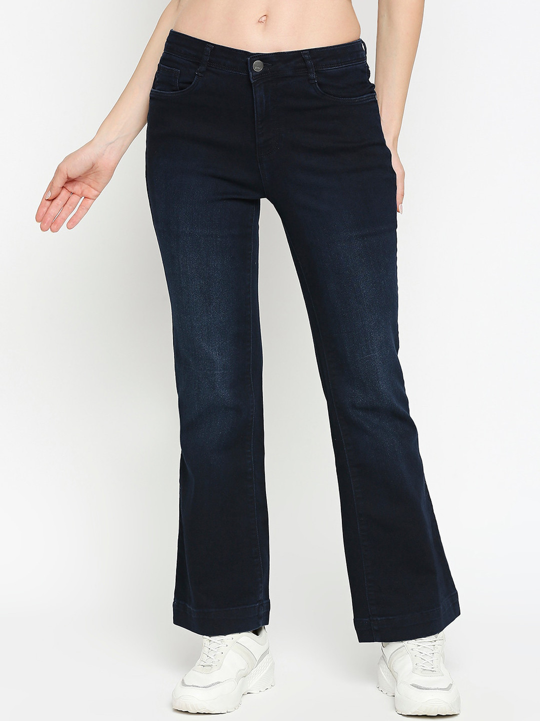 

Kraus Jeans Women Blue Flared High-Rise Light Fade Stretchable Jeans