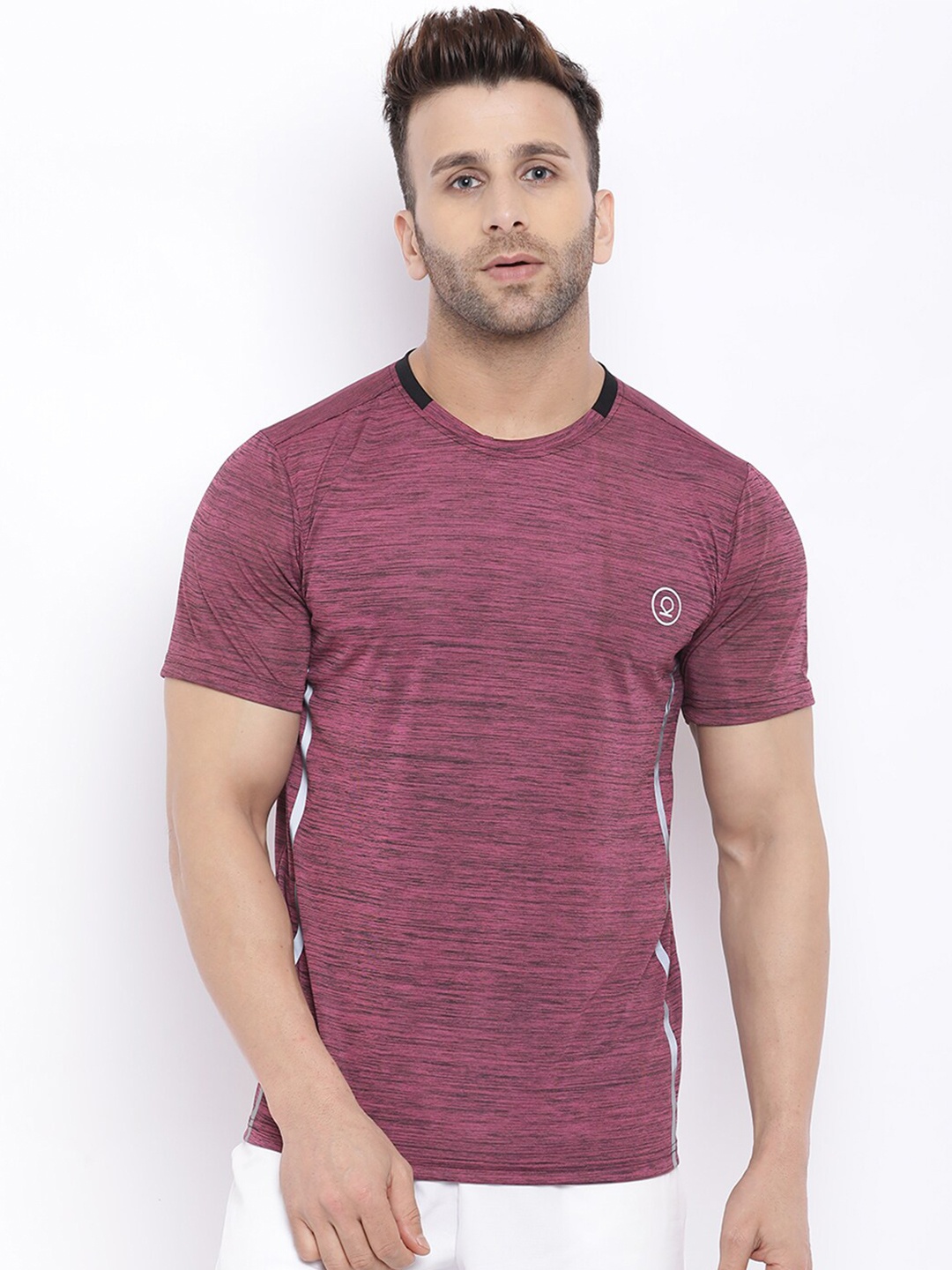 

Chkokko Men Magenta Dri-FIT Gym Sports T-shirt