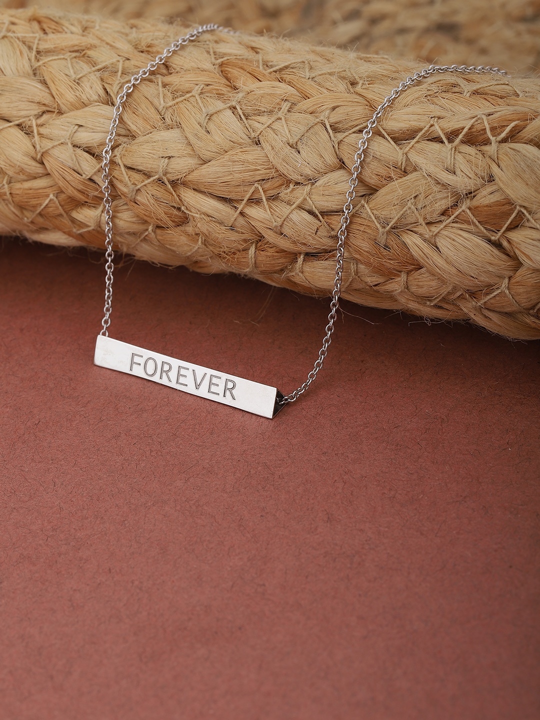 

Carlton London Silver-Toned Rhodium-Plated Chain