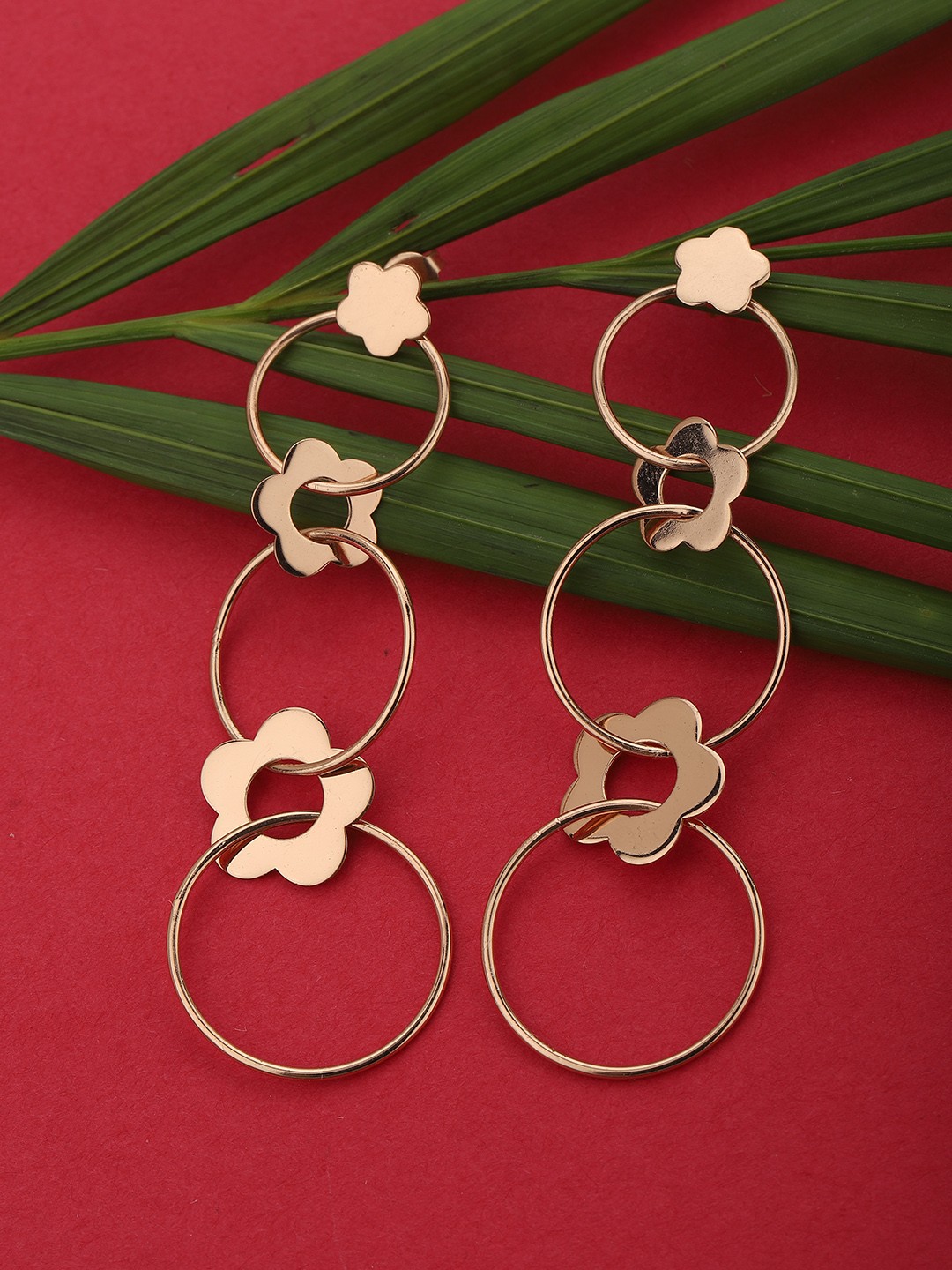 

Carlton London Rose Gold-Plated Circular Drop Earrings