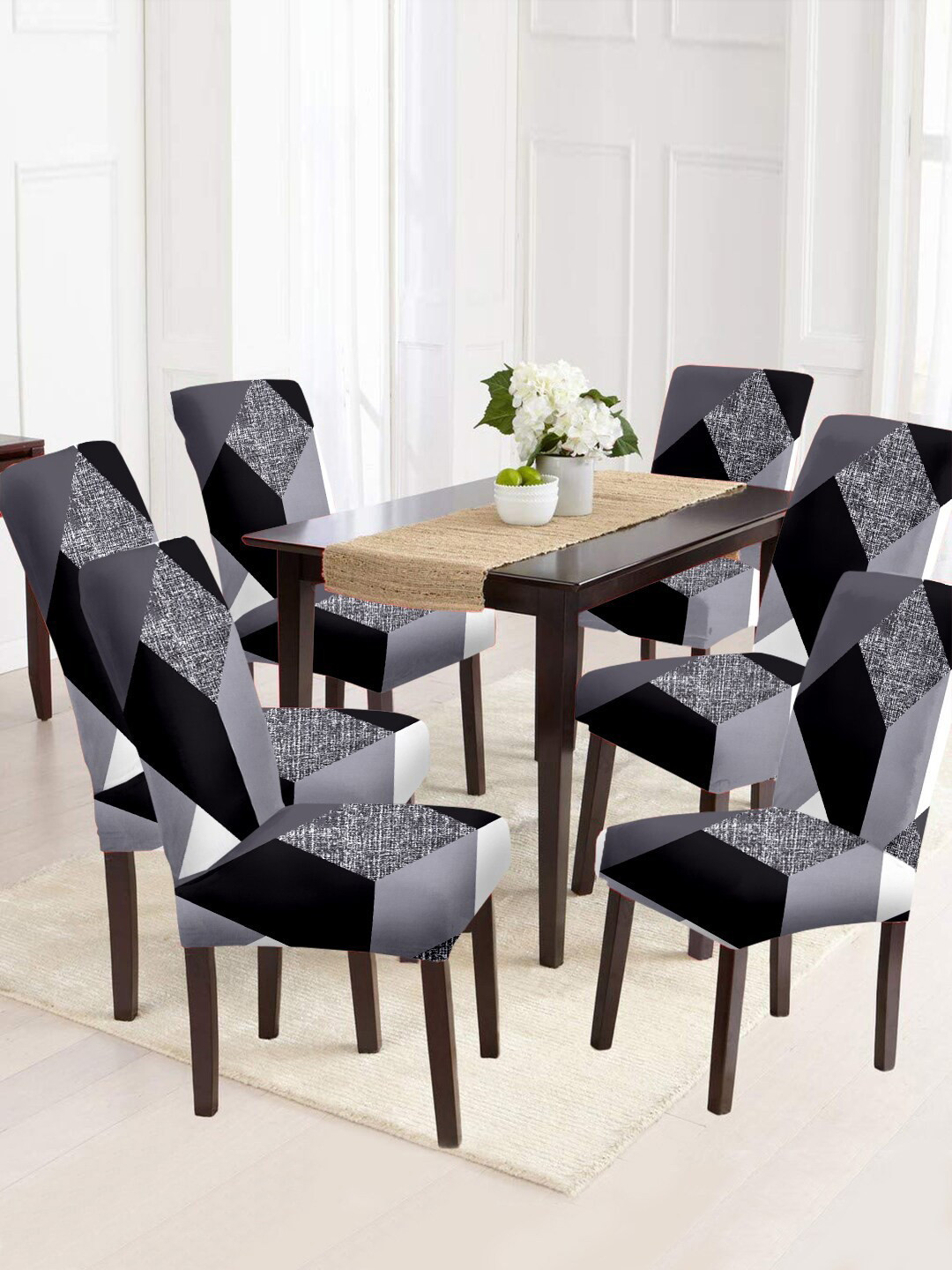 

Cortina Black & Grey Geometric Chair Cover