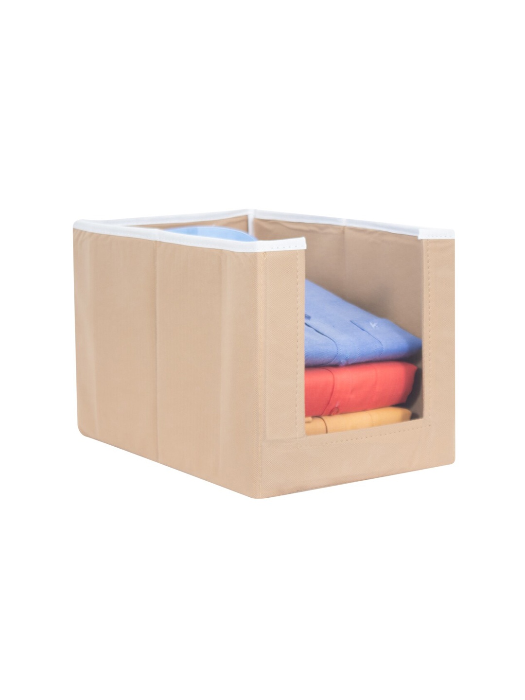 

prettykrafts Beige Solid Shirt Stacker Wardrobe Organizer